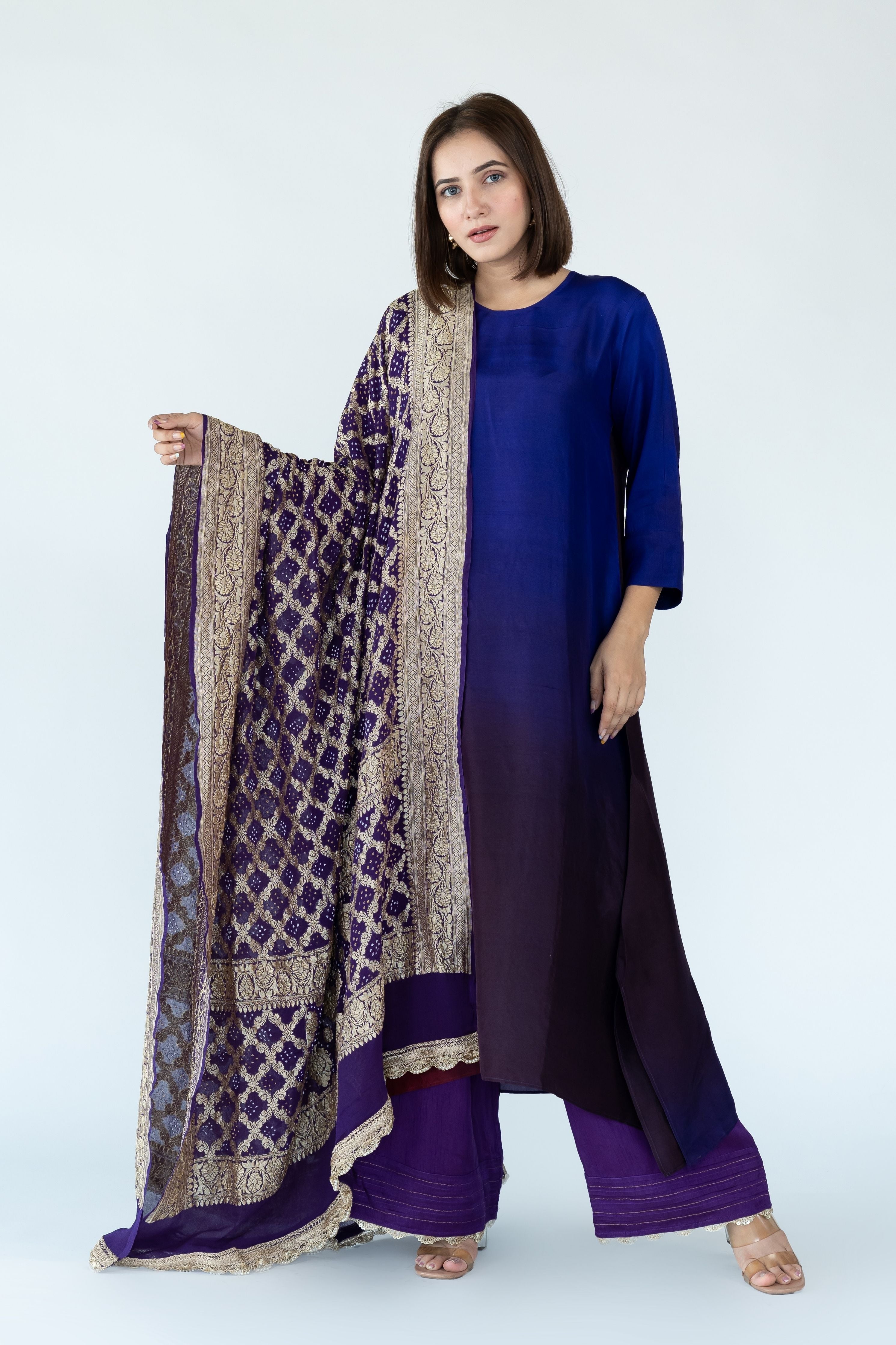 Deep Blue Zari Kurta Set