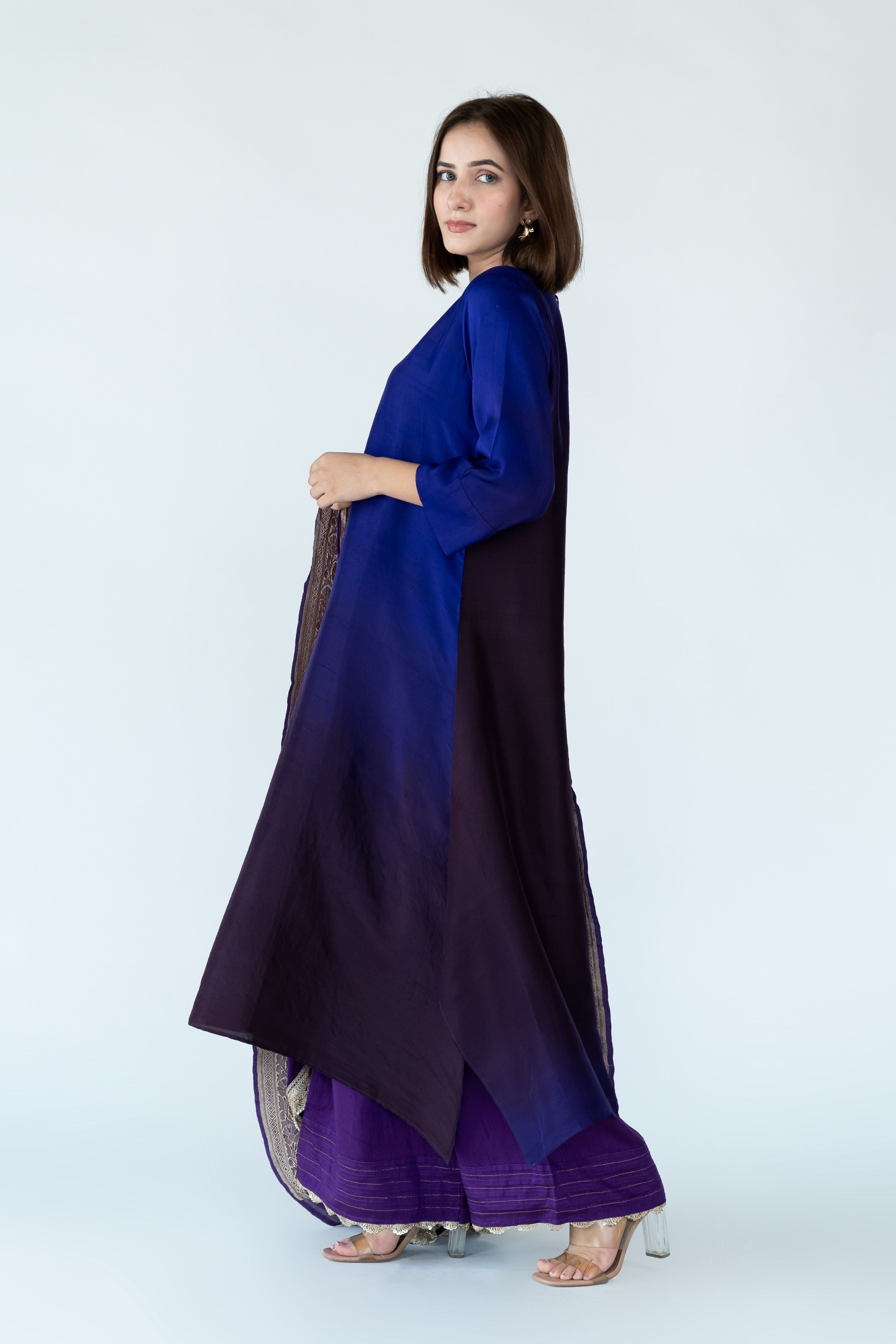 Deep Blue Zari Kurta Set