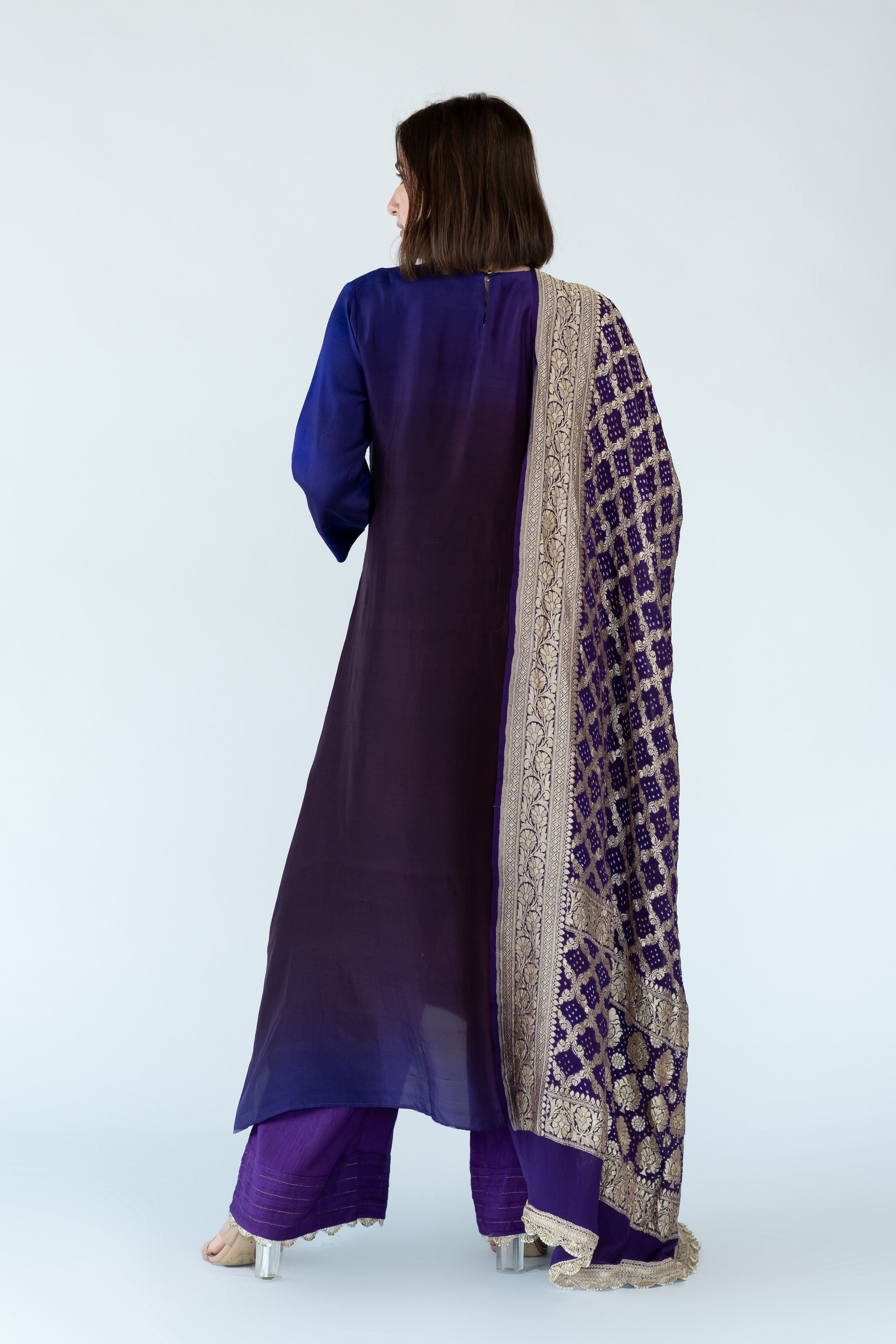 Deep Blue Zari Kurta Set