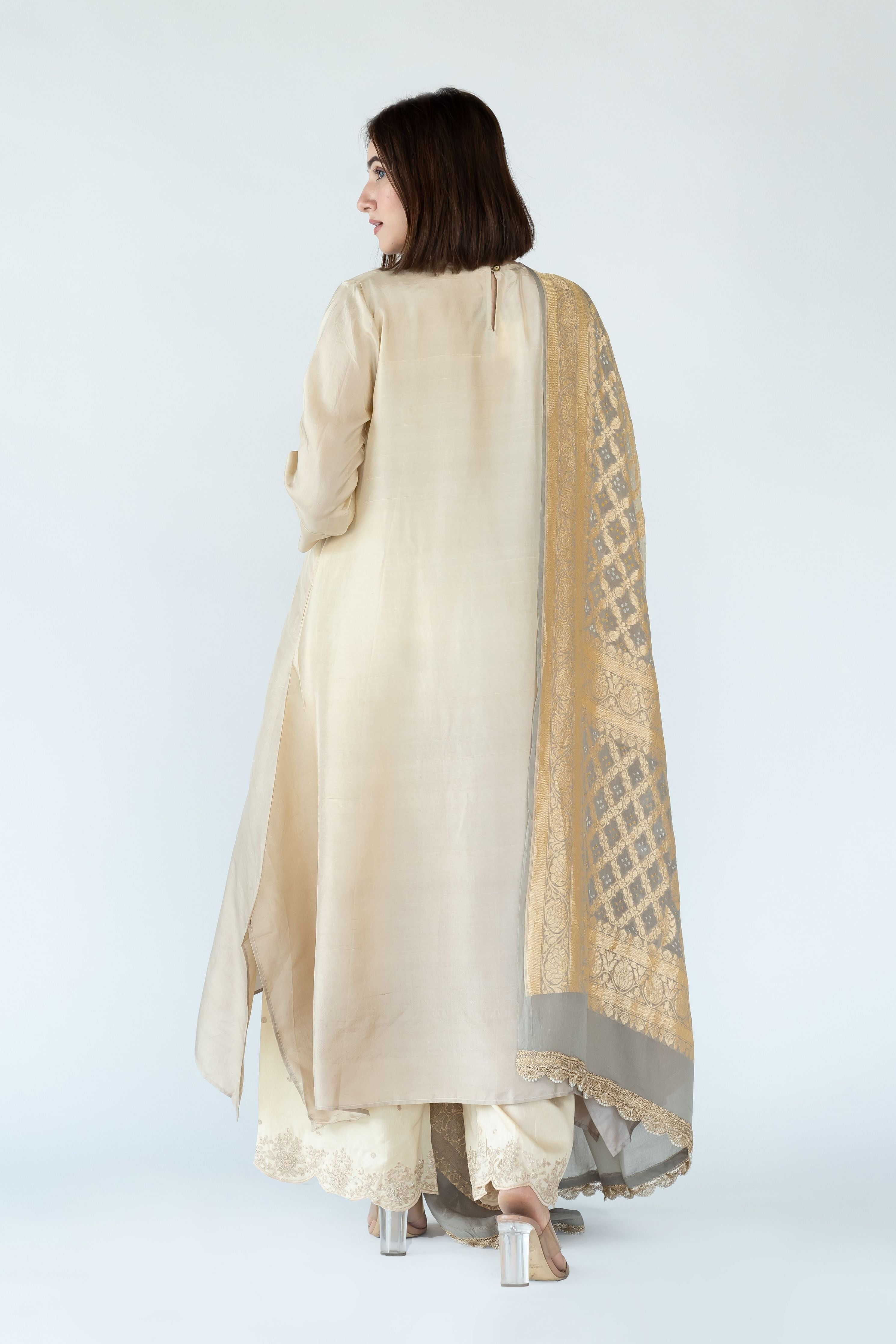Ivory Zari Kurta Set