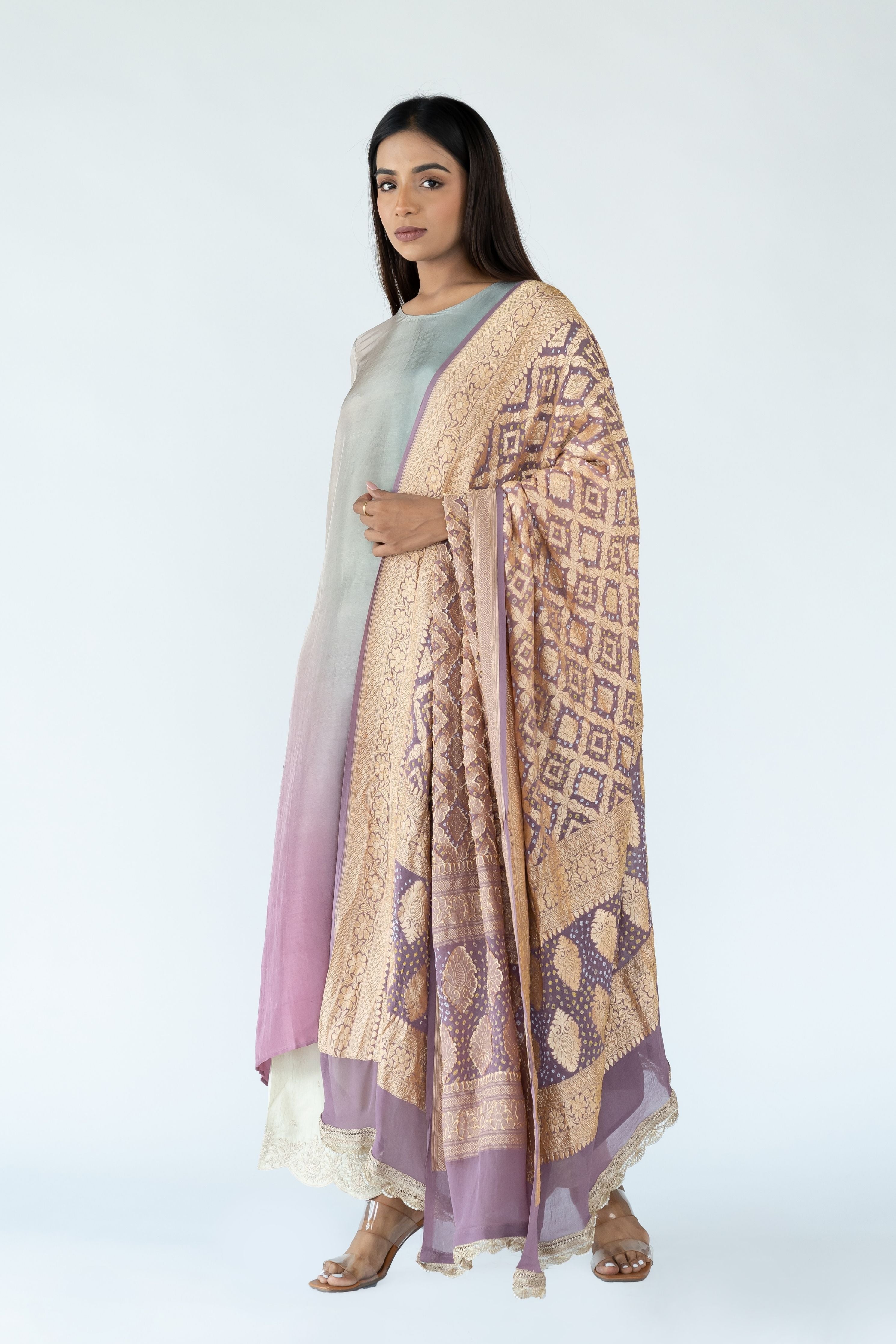 Sage Green Zari Kurta Set