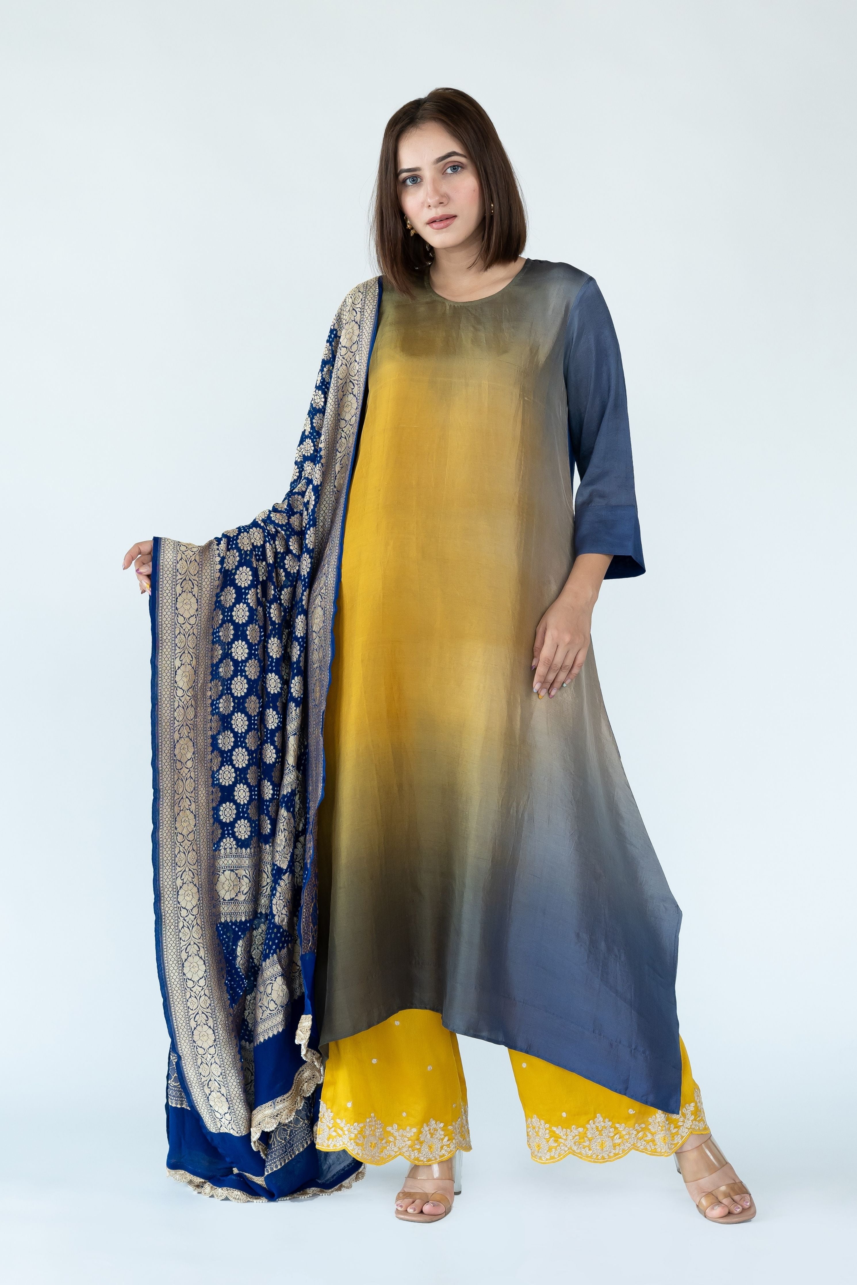 Yellow Royal Zari Kurta Set