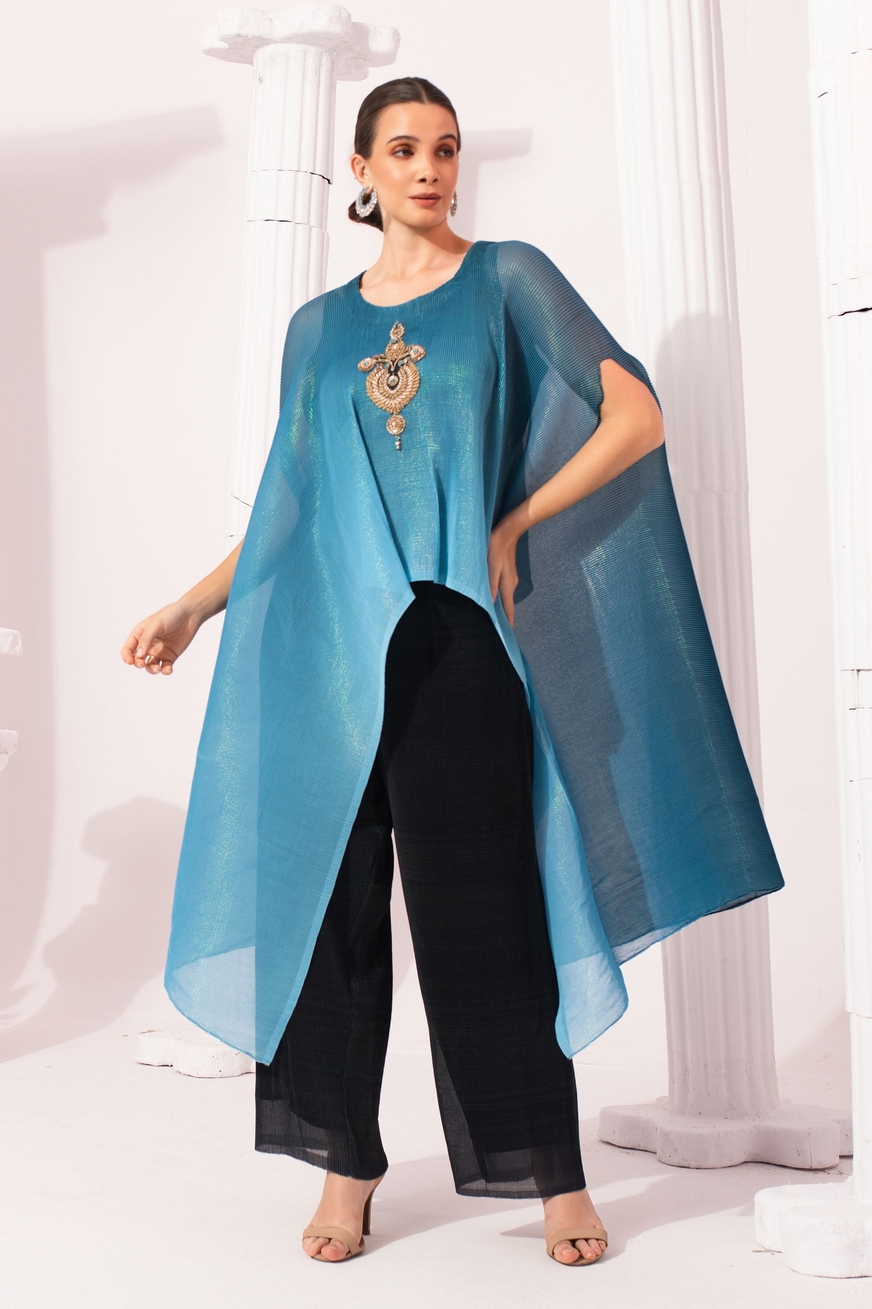 Ombre Ocean Blue Kaftan & Pant Set