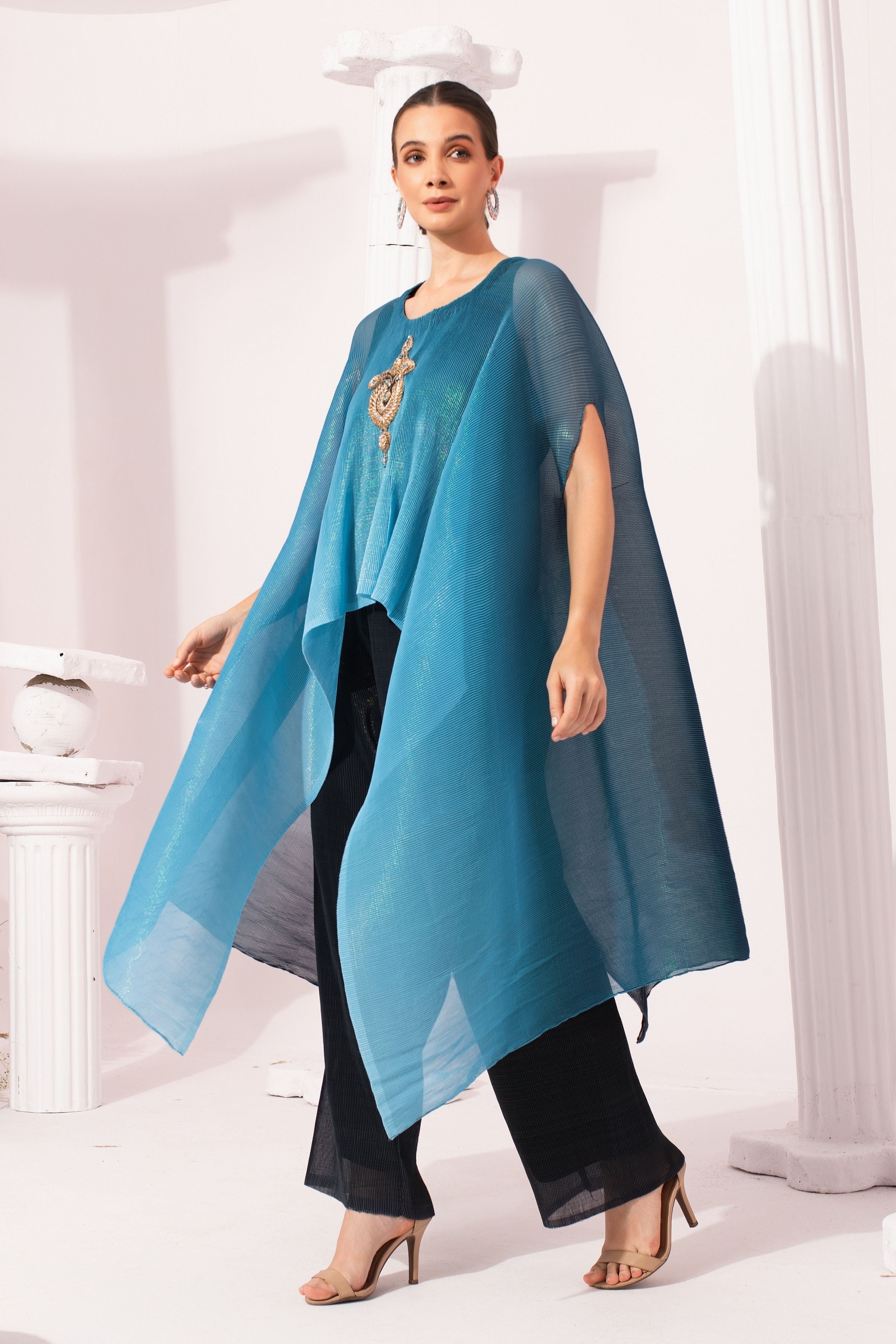 Ombre Ocean Blue Kaftan & Pant Set