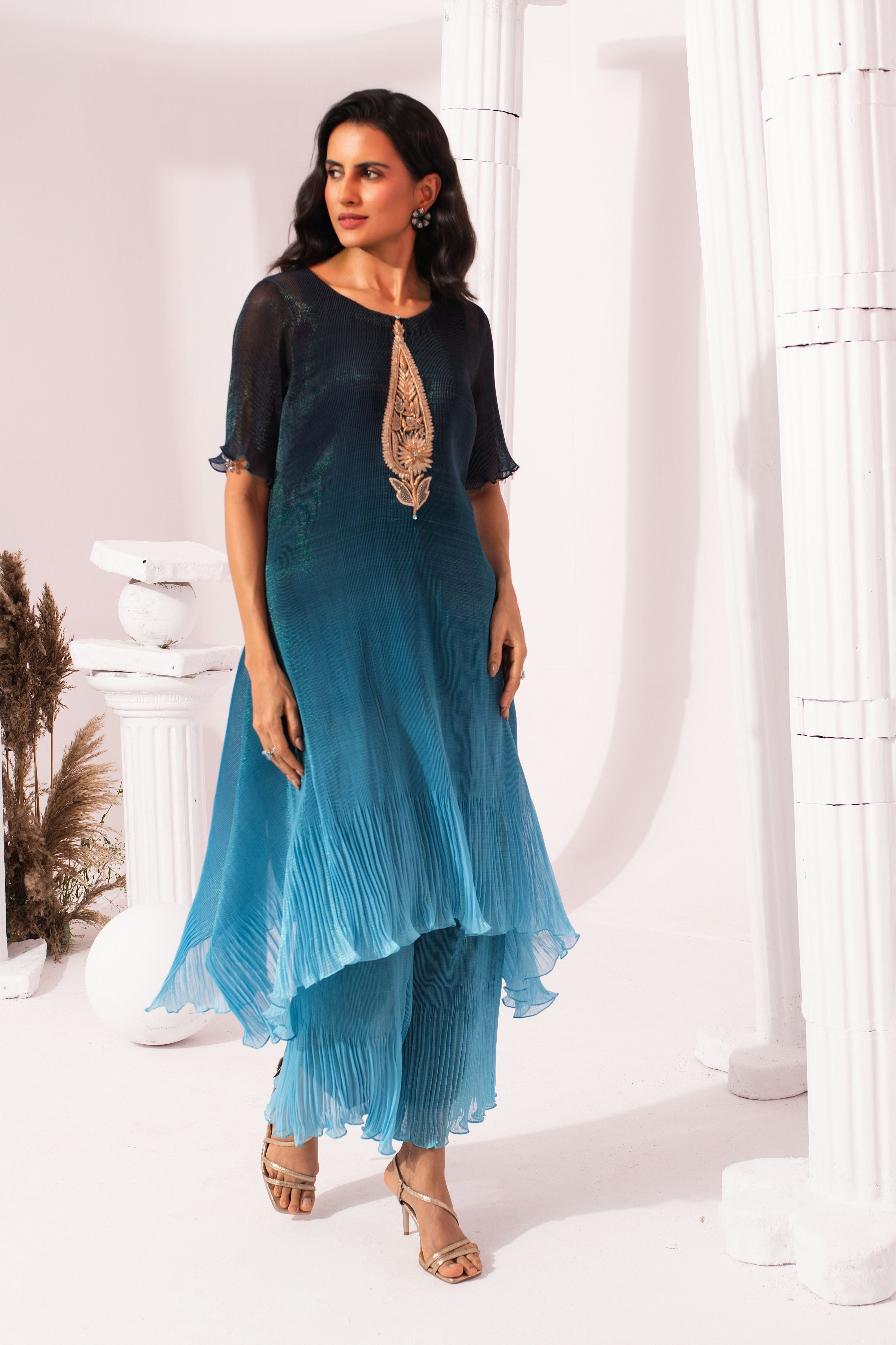 Ombre Ocean Blue Kurta Set