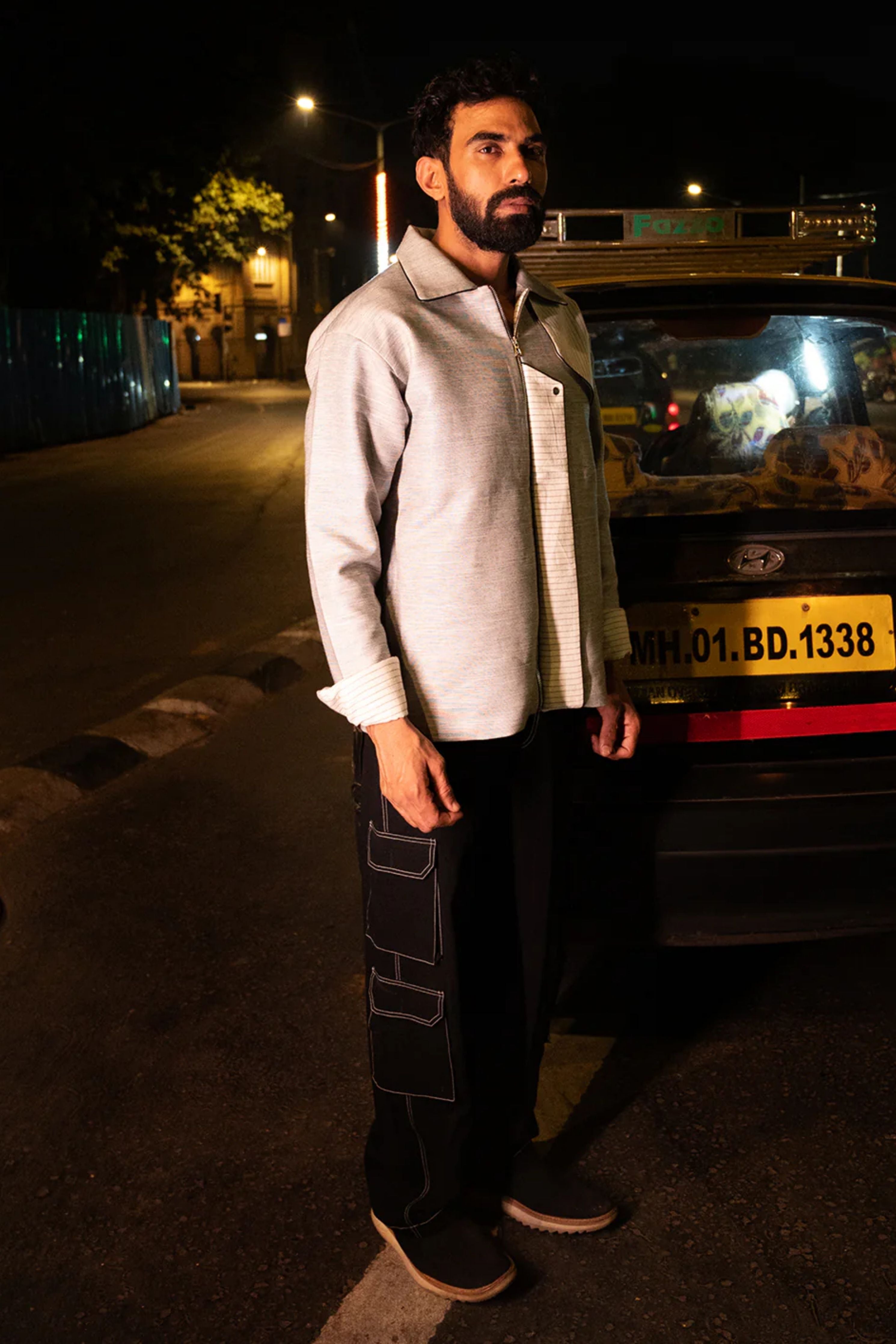 Assymetric Stripe Jacket