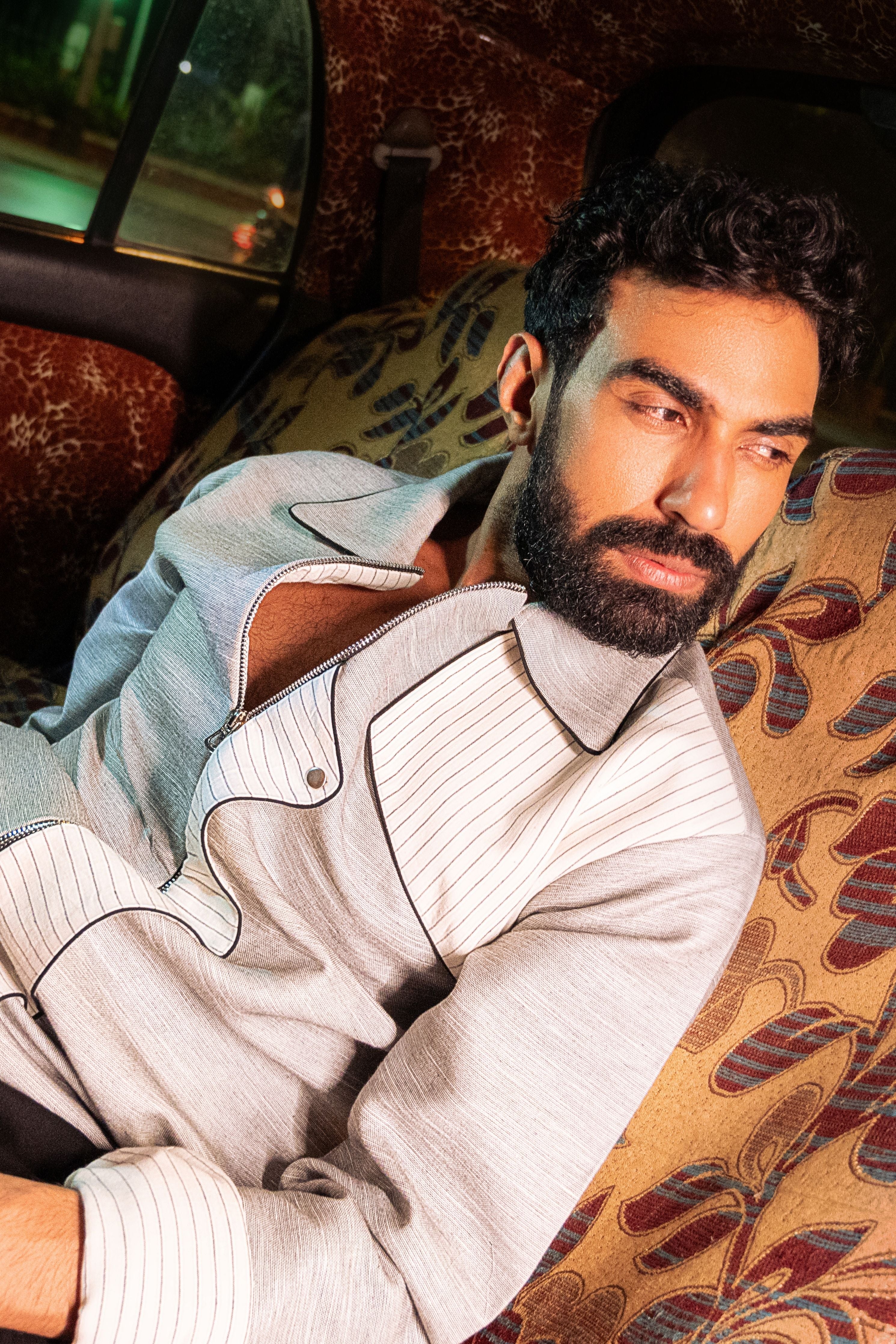Assymetric Stripe Jacket