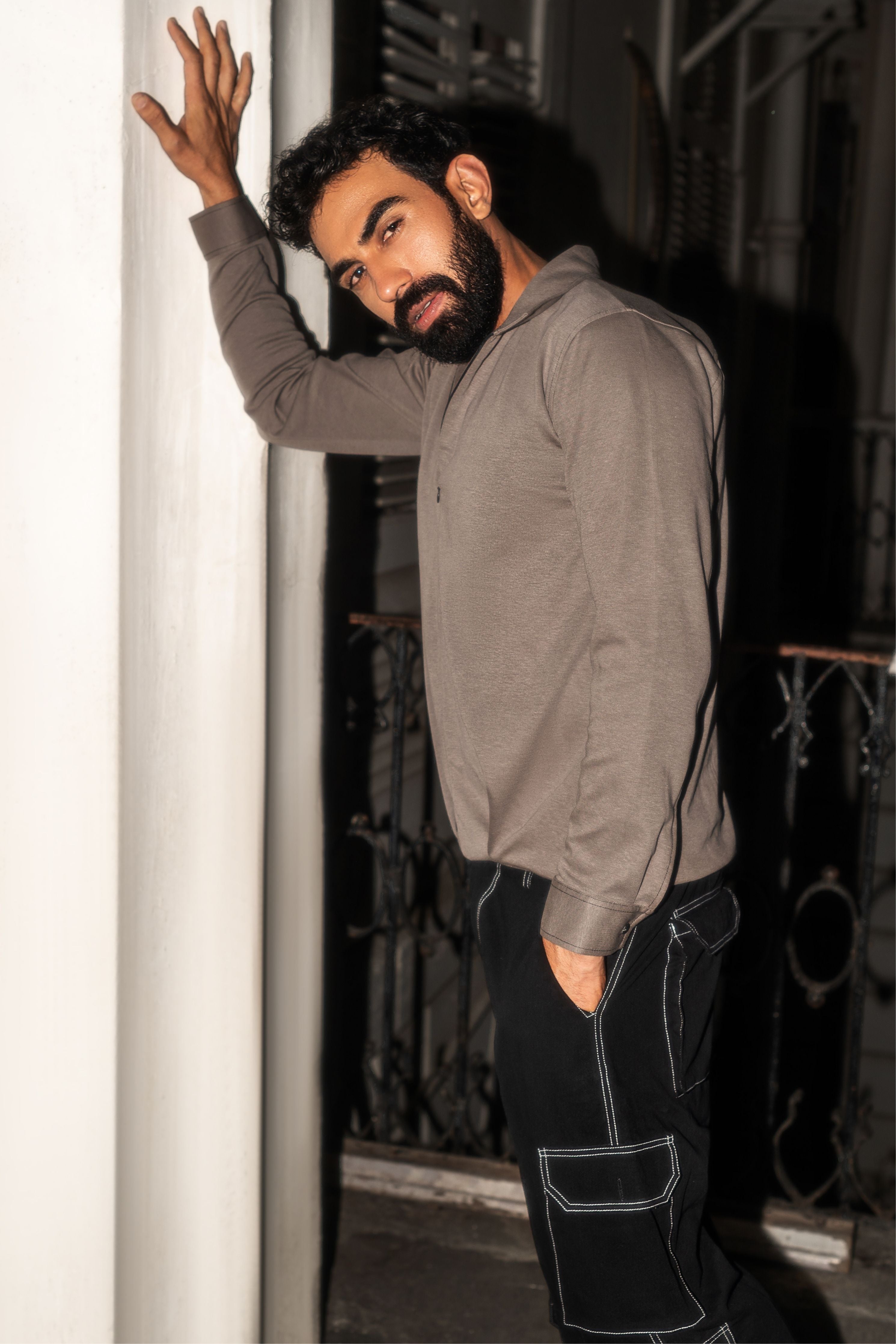 Pleated Zip T-Shirt