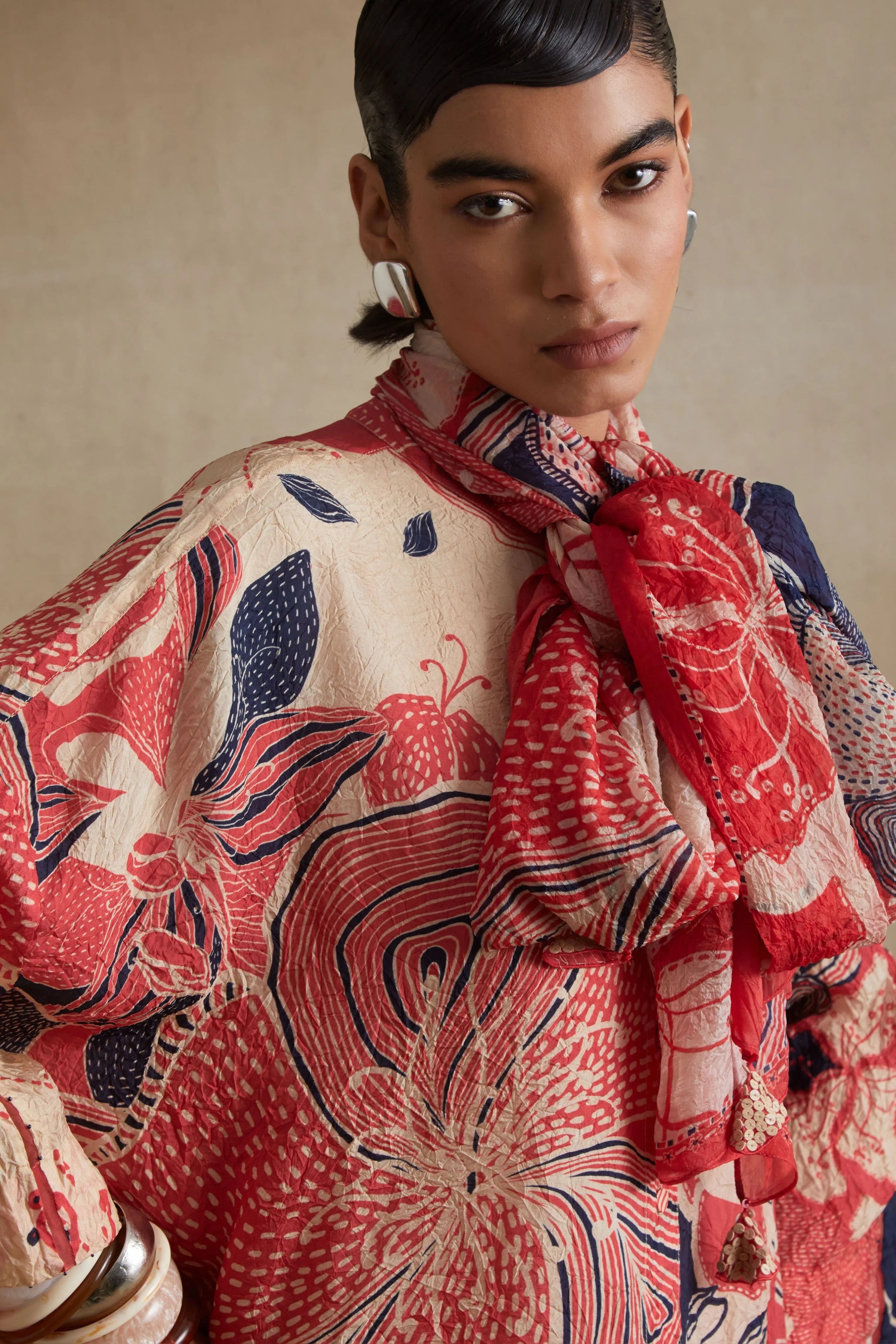 Red Bold Printed Stole