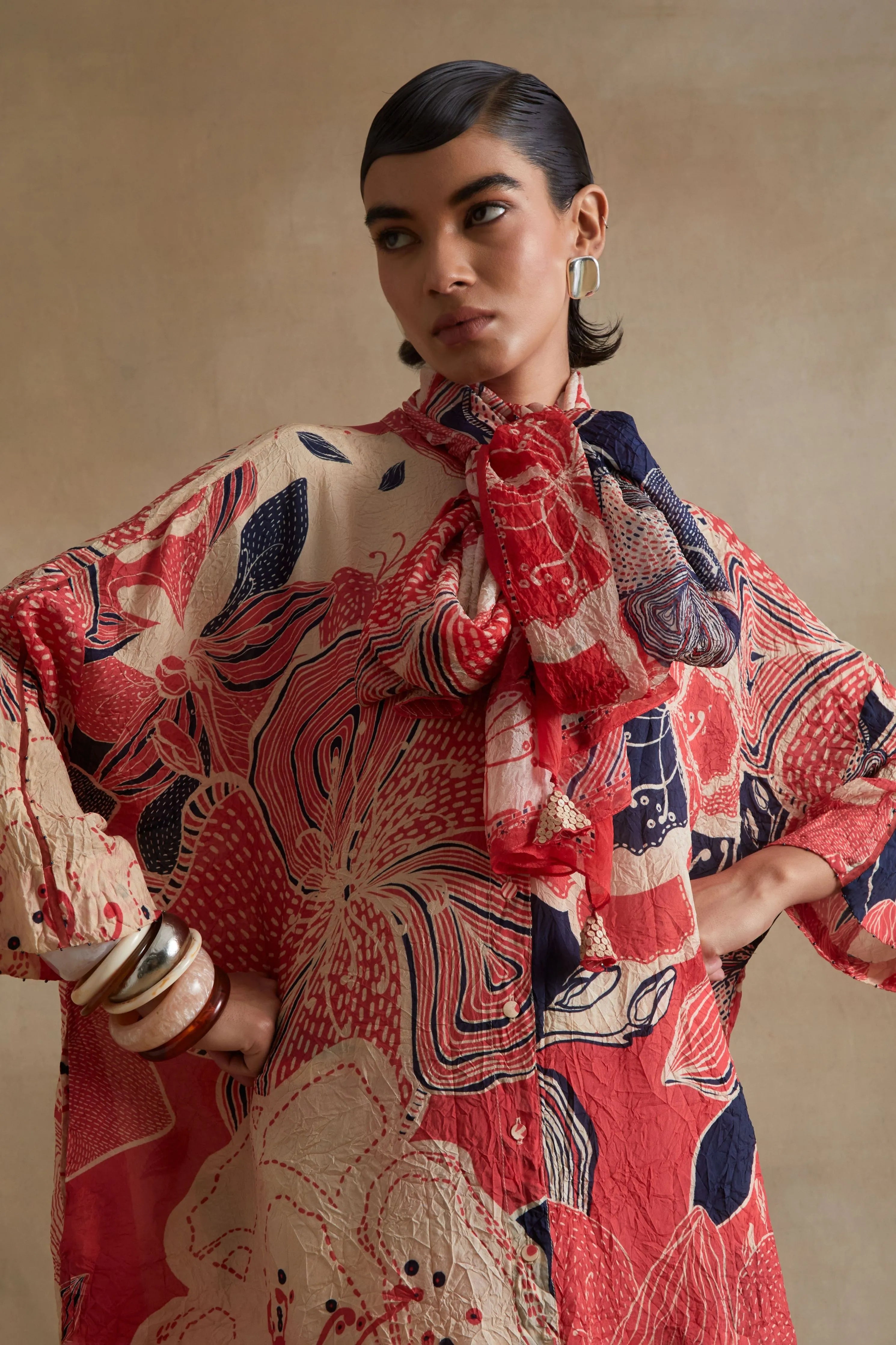 Red Bold Printed Stole