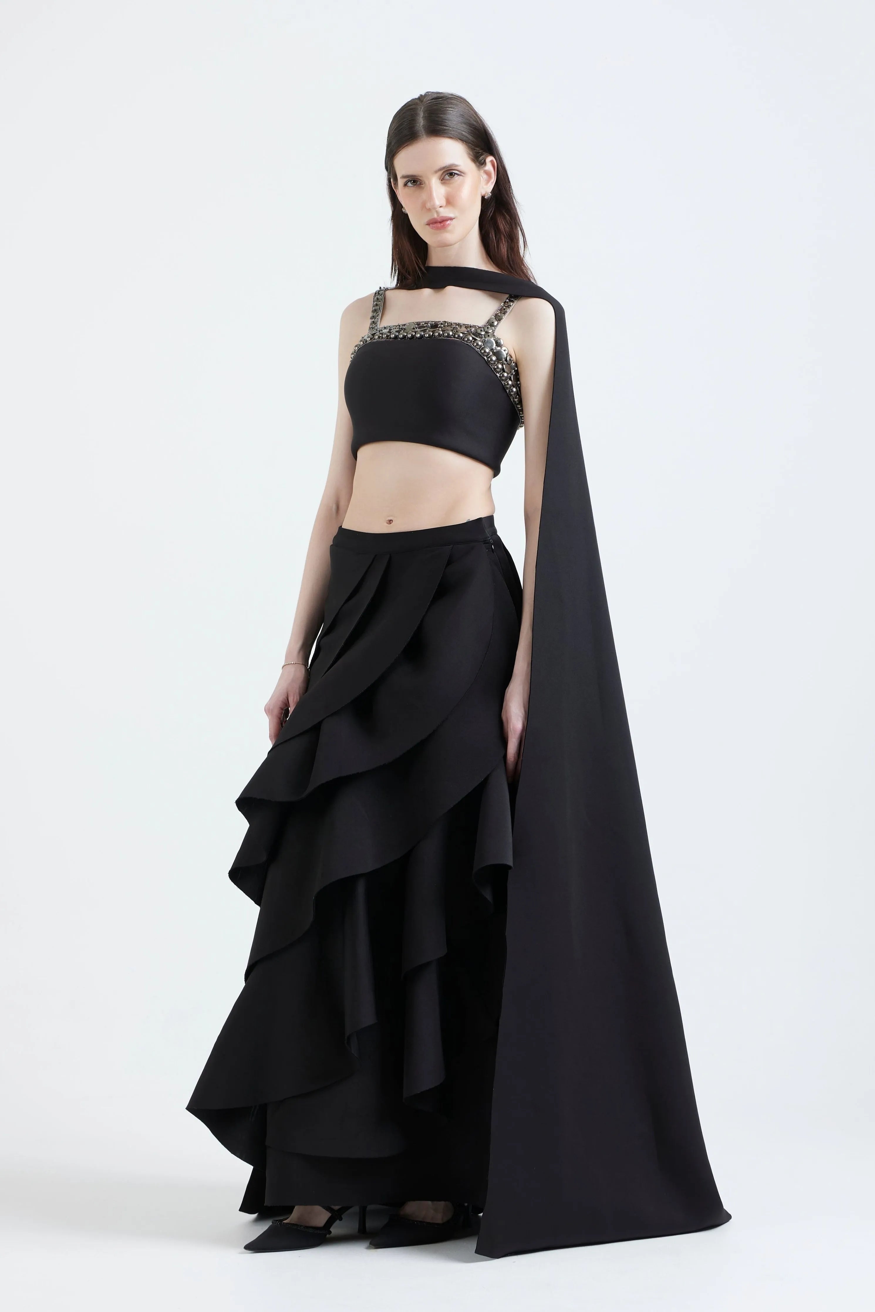 Ria Coin Neckline Skirt Set
