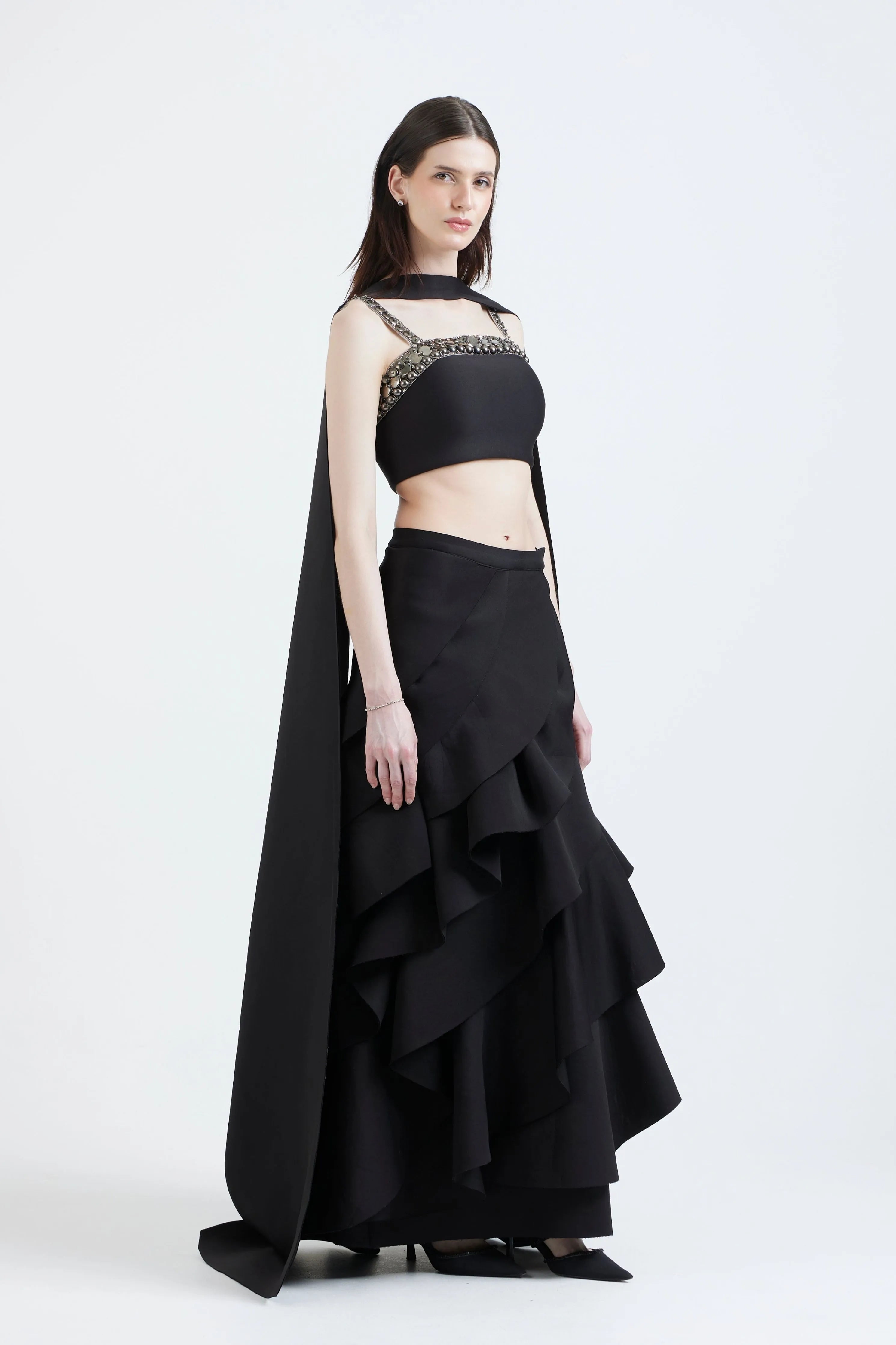 Ria Coin Neckline Skirt Set