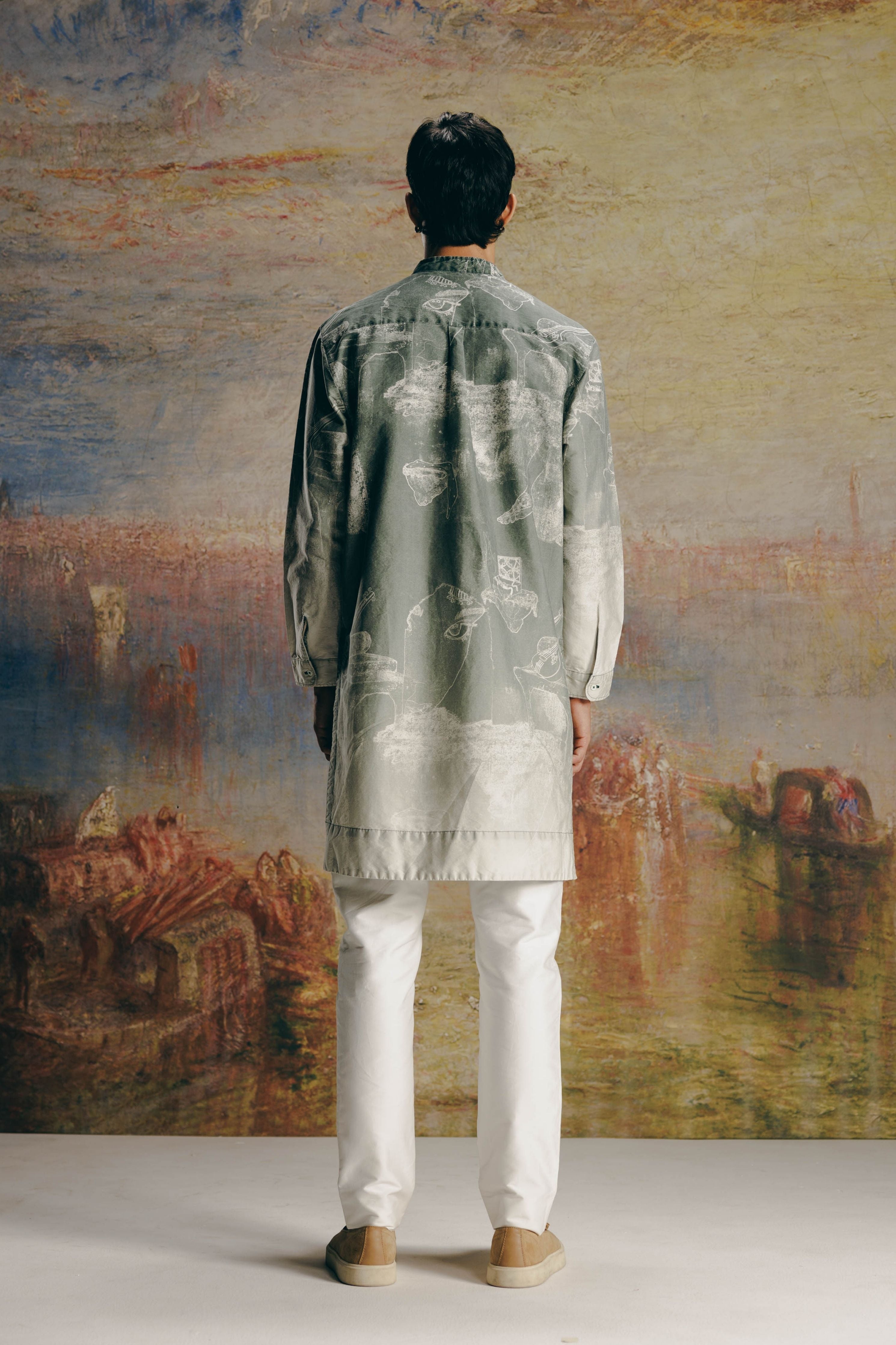 Ombre Surrealist Outline Kurta Set