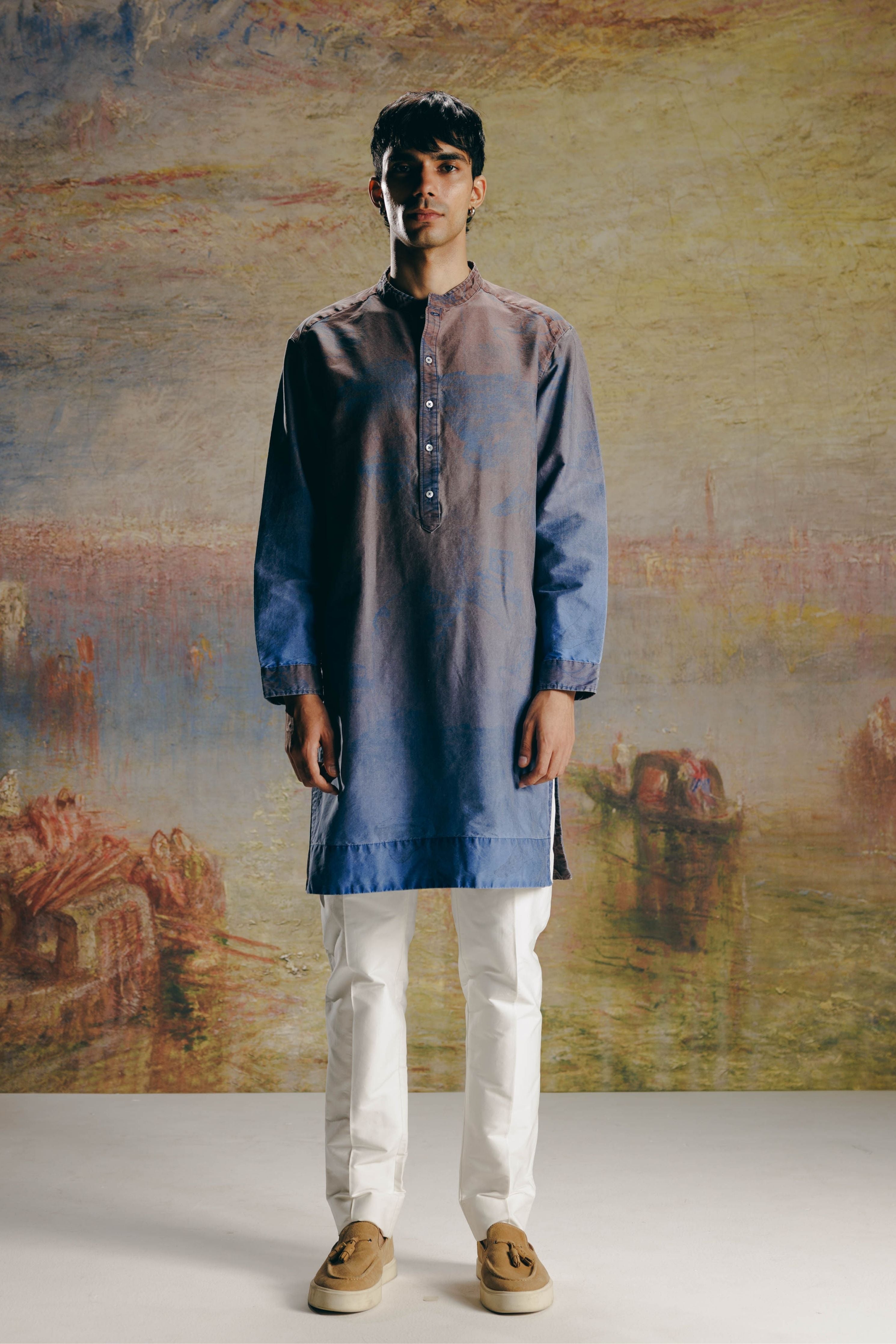 Ombre Surrealist Outline Kurta Set