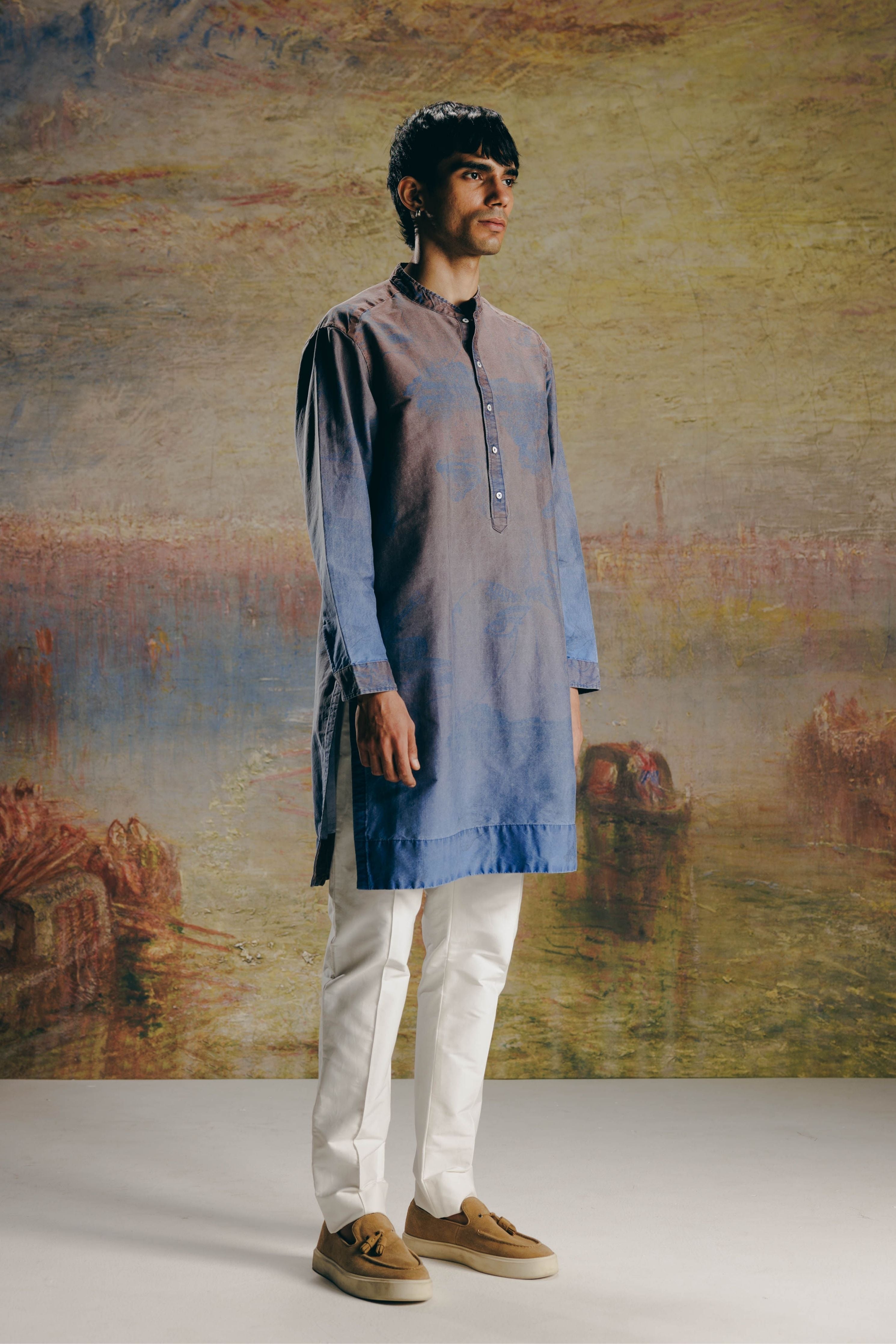 Ombre Surrealist Outline Kurta Set