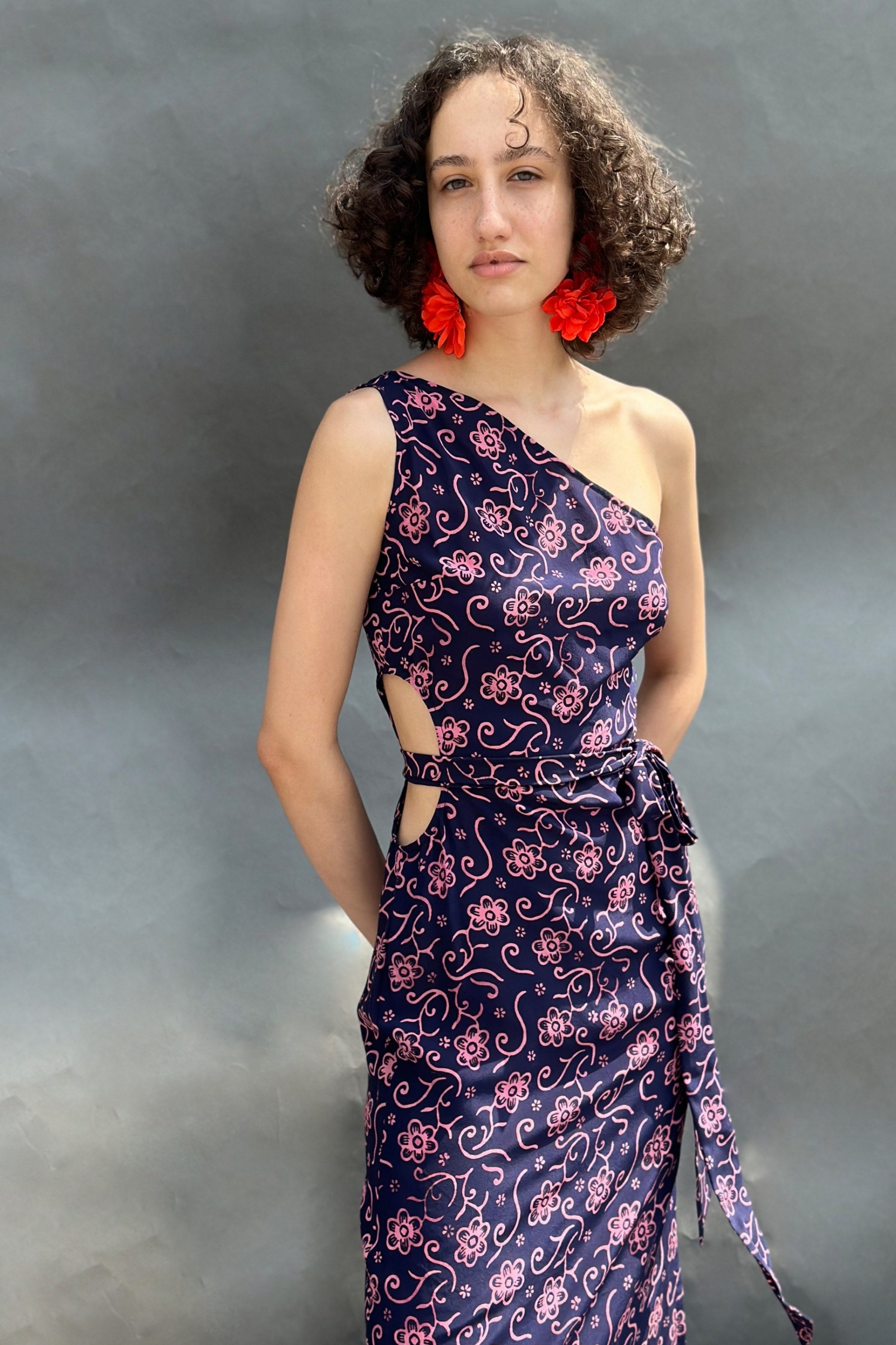 One Shoulder Midi Dress