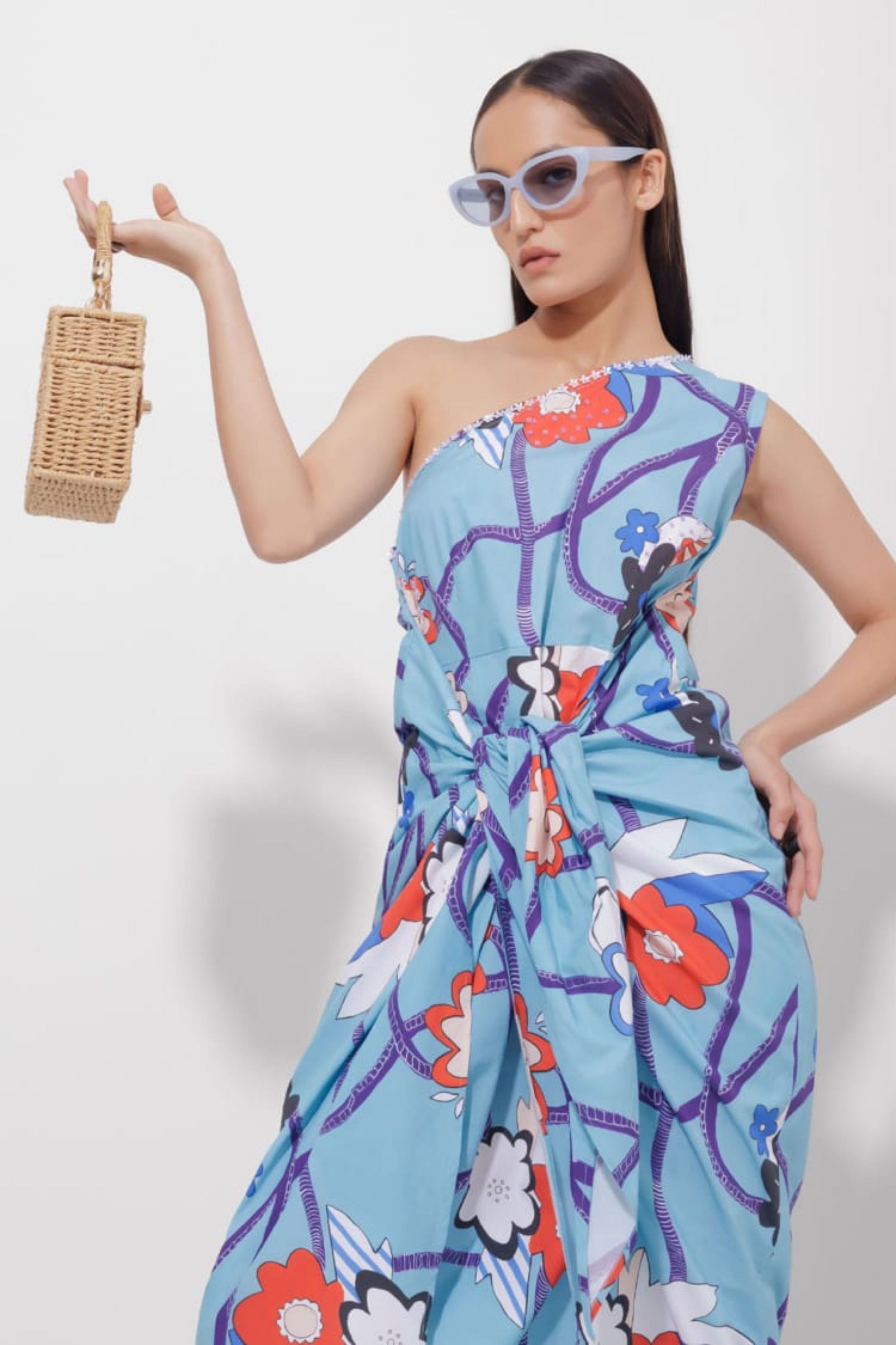 One Sided Front Tie Dress