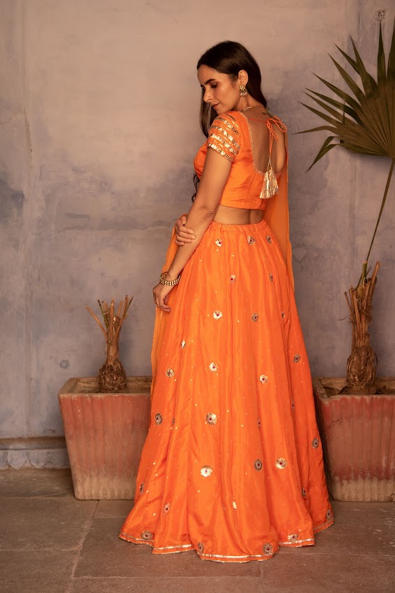 Orange Lehenga Set
