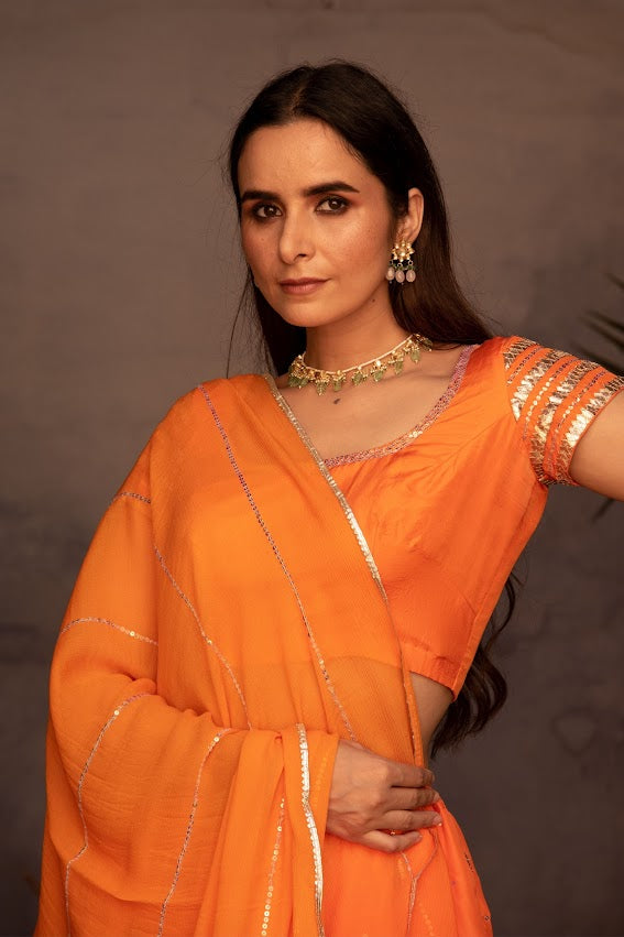 Orange Lehenga Set
