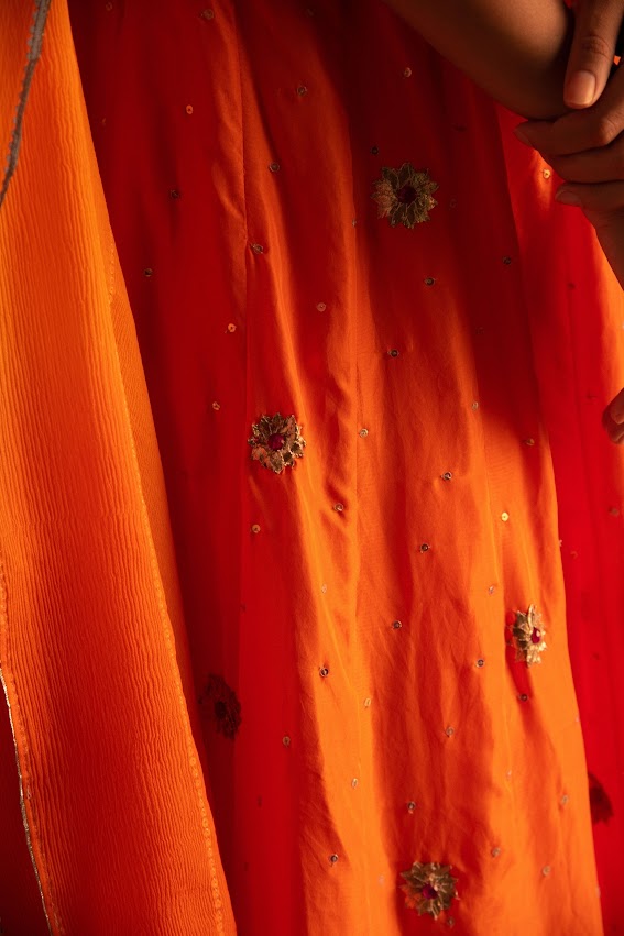 Orange Lehenga Set