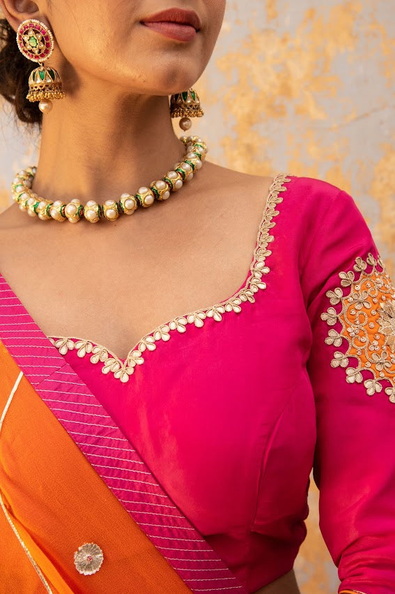 Orange Rajputana Lehenga Set