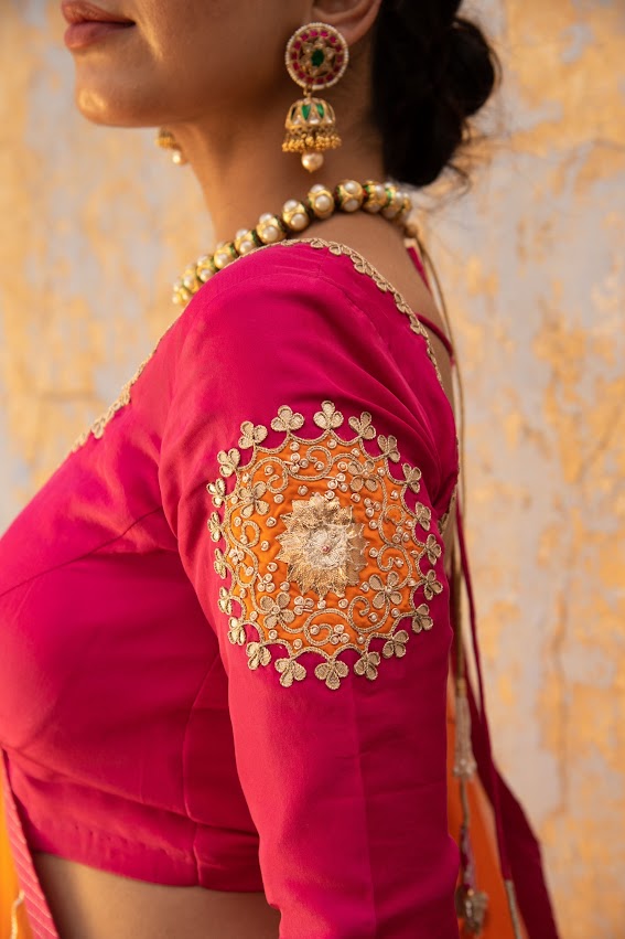 Orange Rajputana Lehenga Set
