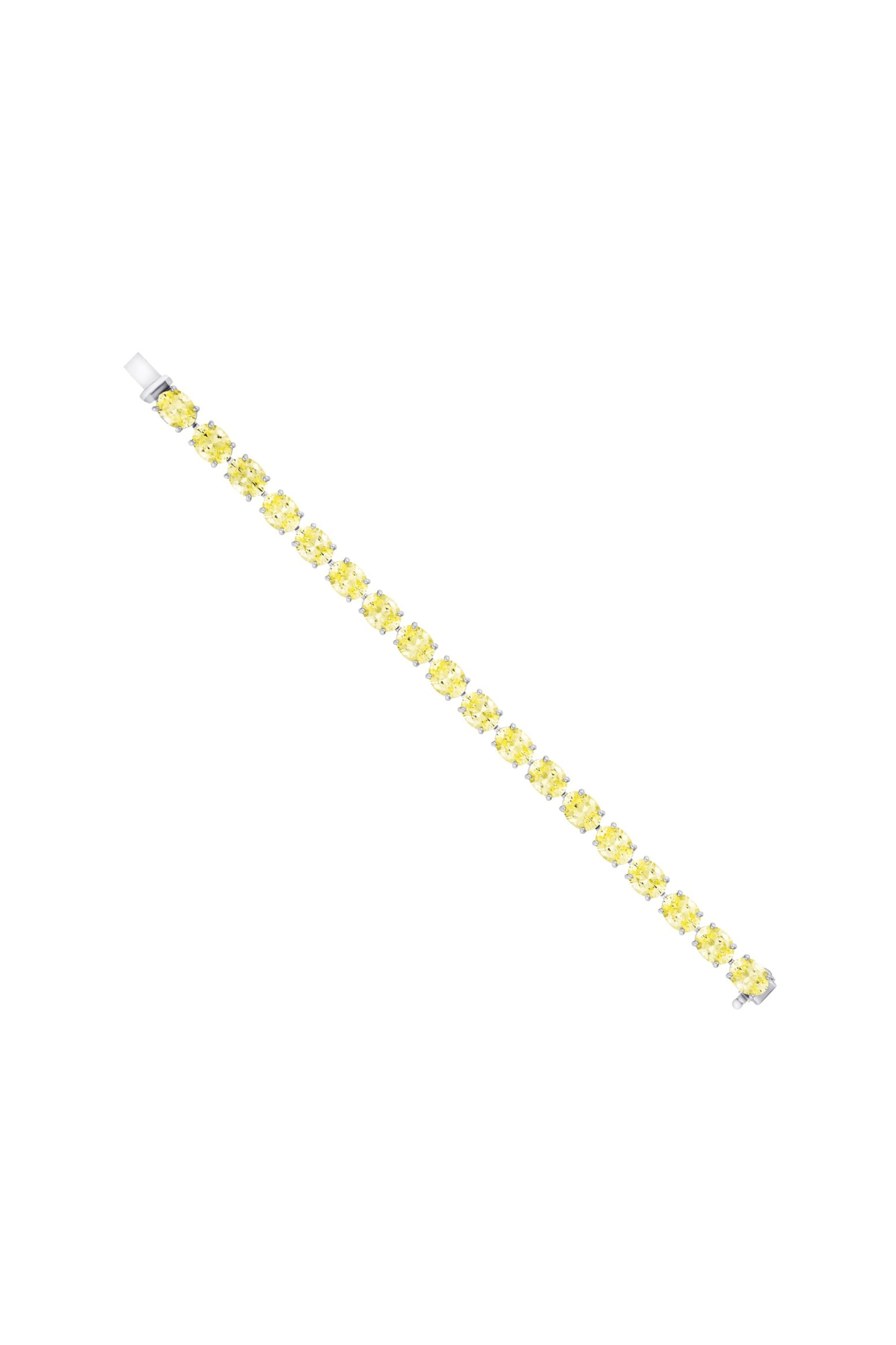 Oval Yellow Sapphire Tennis Bracelet