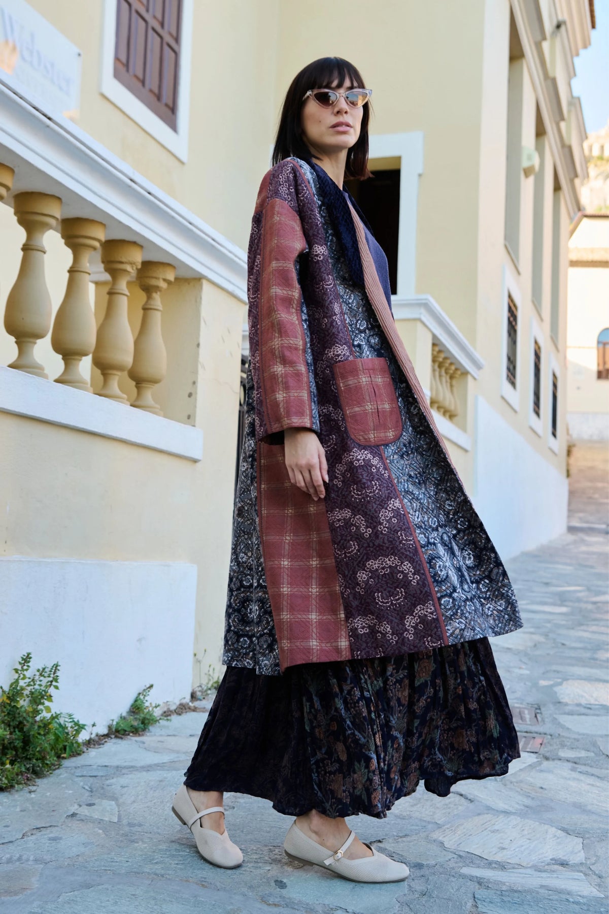 Multicolor Printed Cross-Stitch Duster