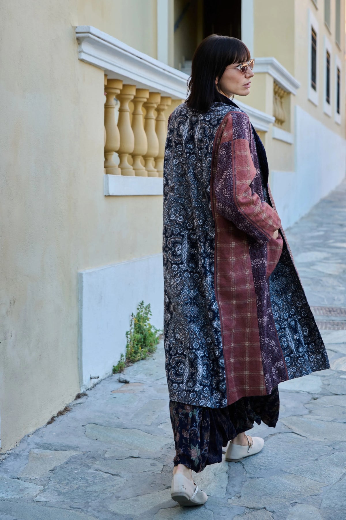 Multicolor Printed Cross-Stitch Duster