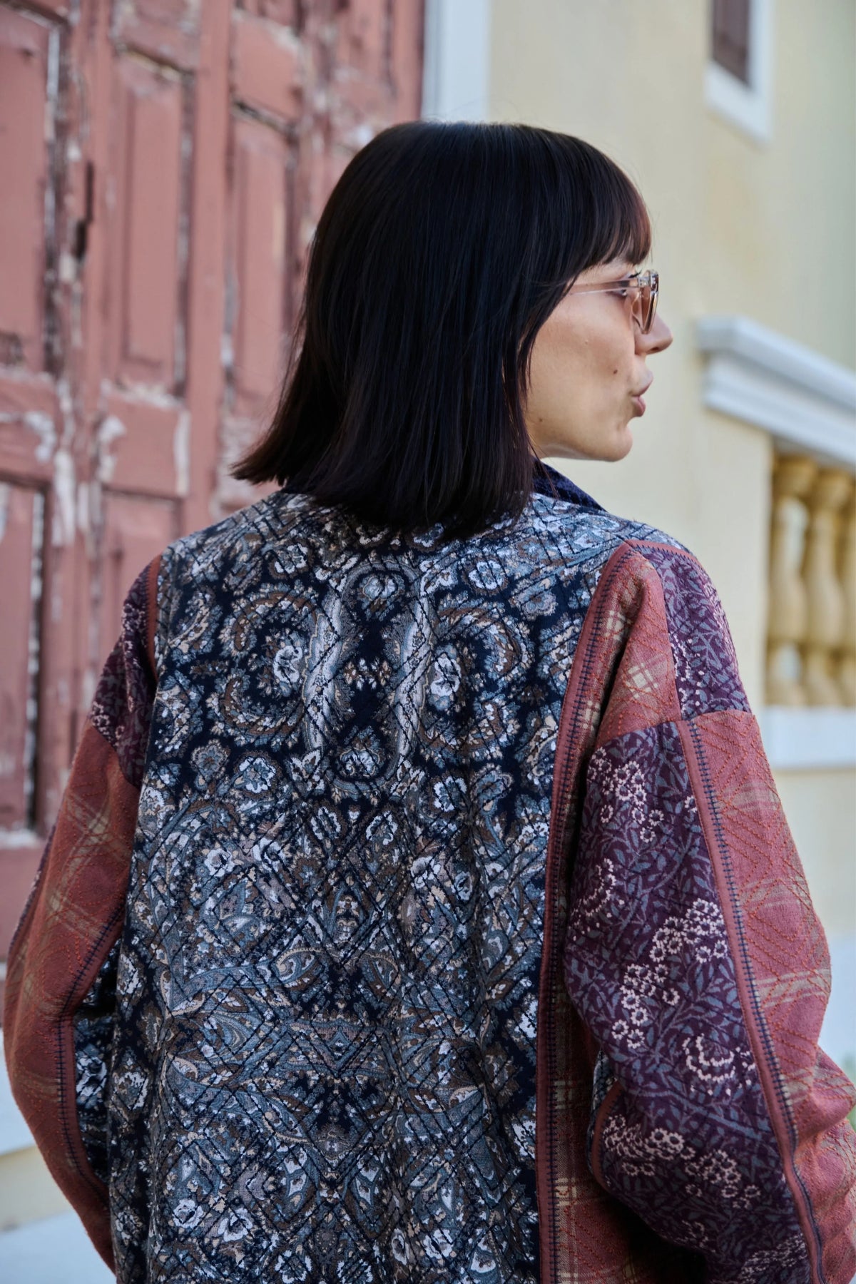 Multicolor Printed Cross-Stitch Duster