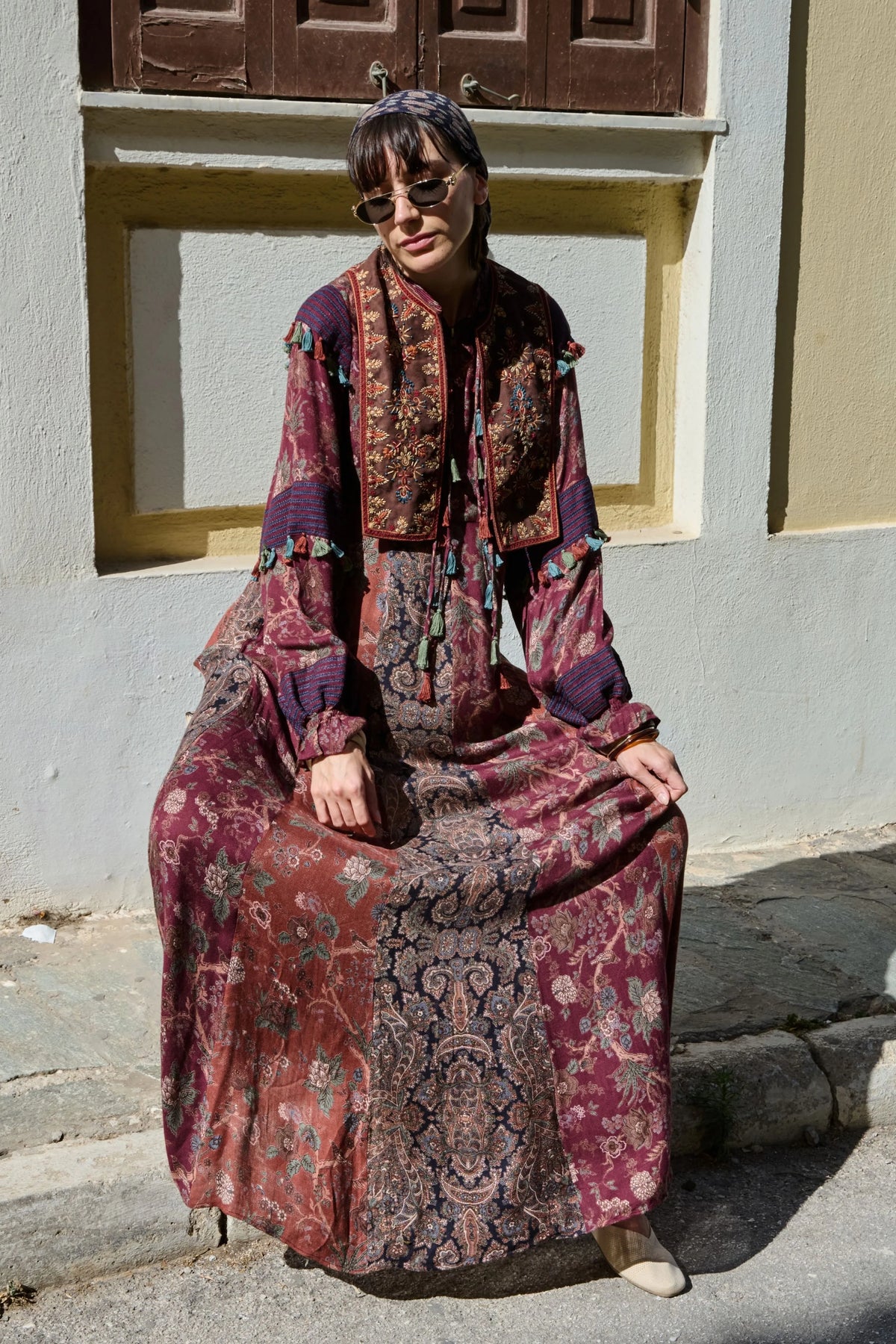 Multicolor Printed Kalidar Dress