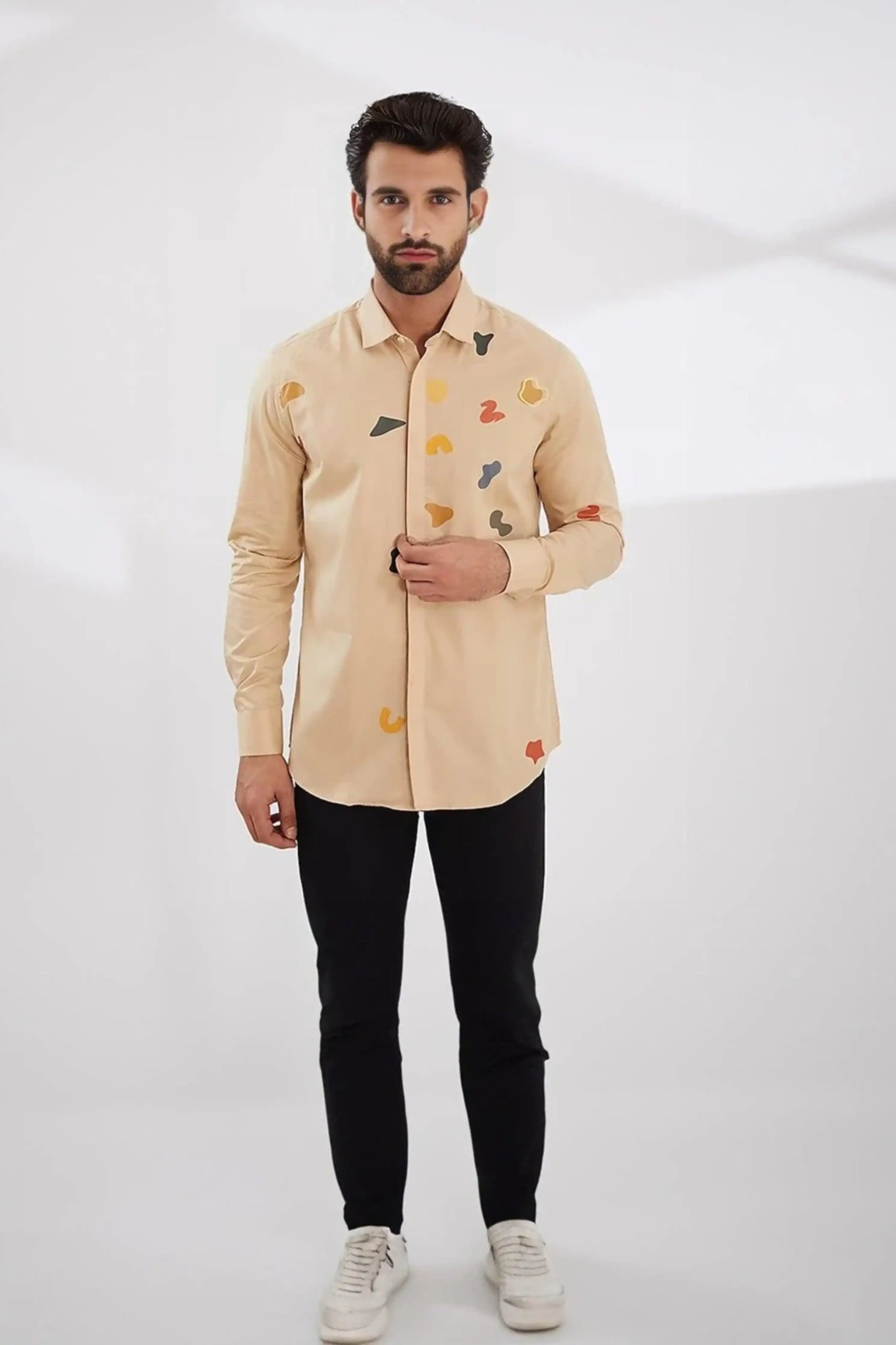 Printed Cream Shirt