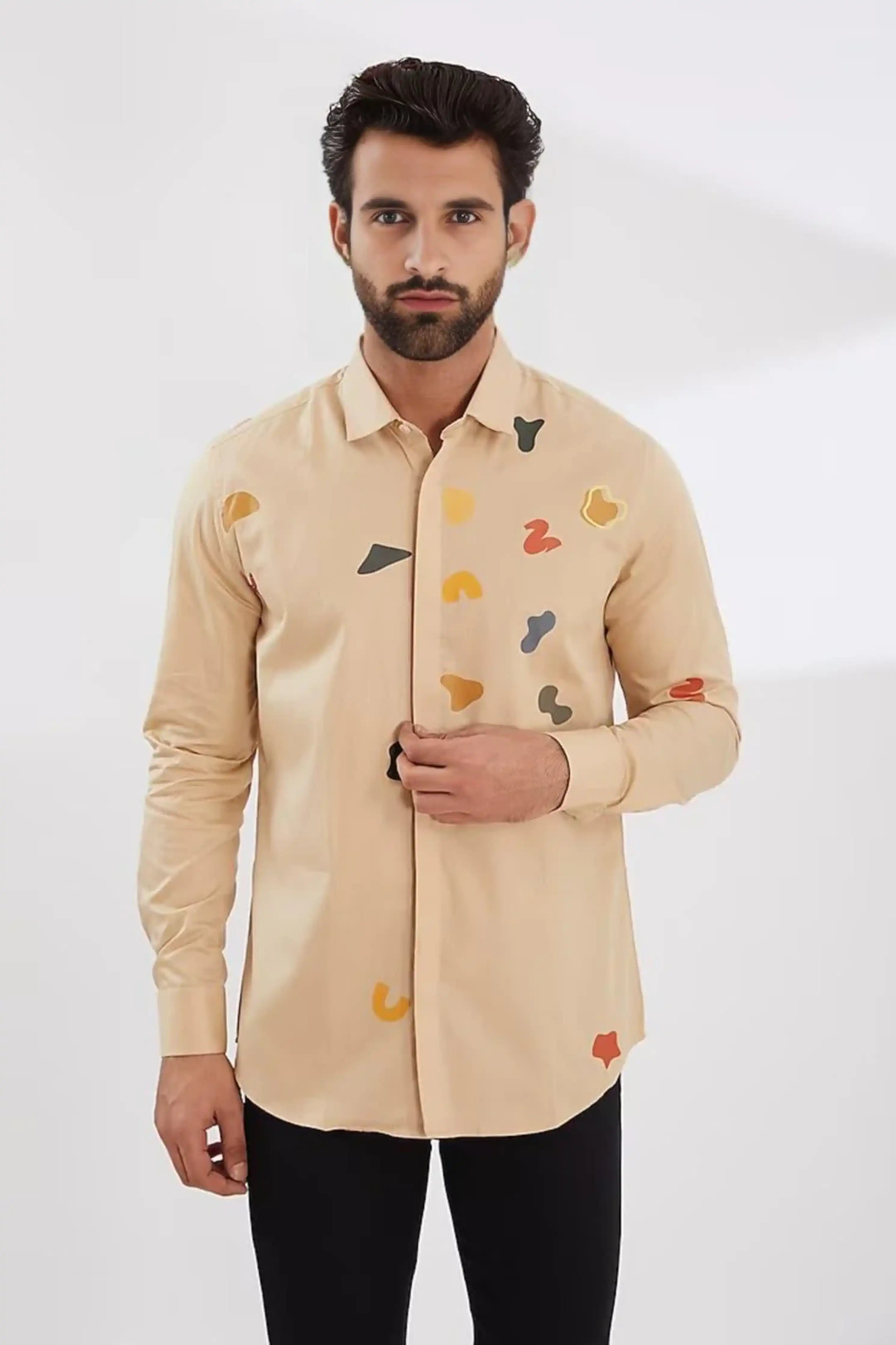 Printed Cream Shirt
