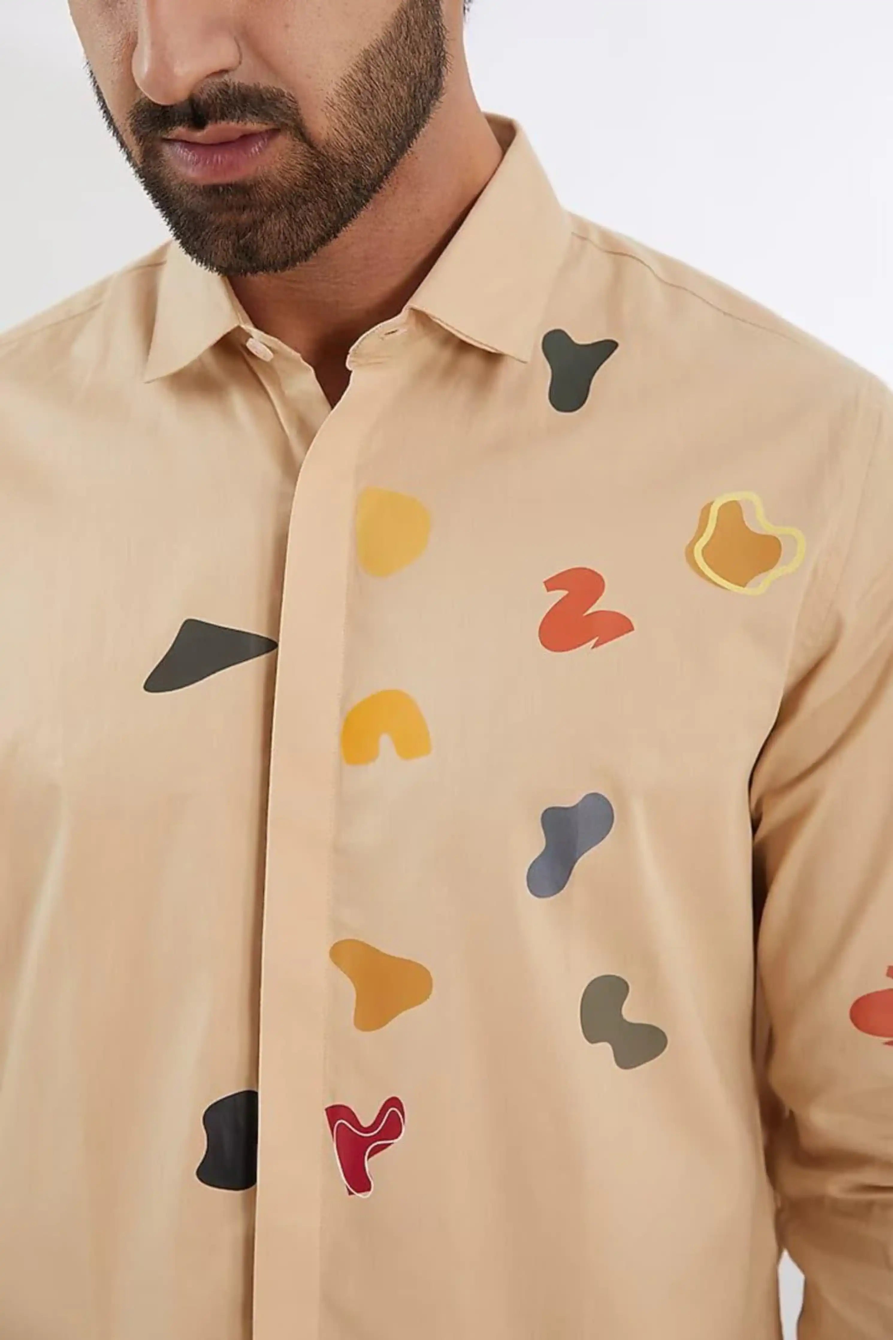 Printed Cream Shirt