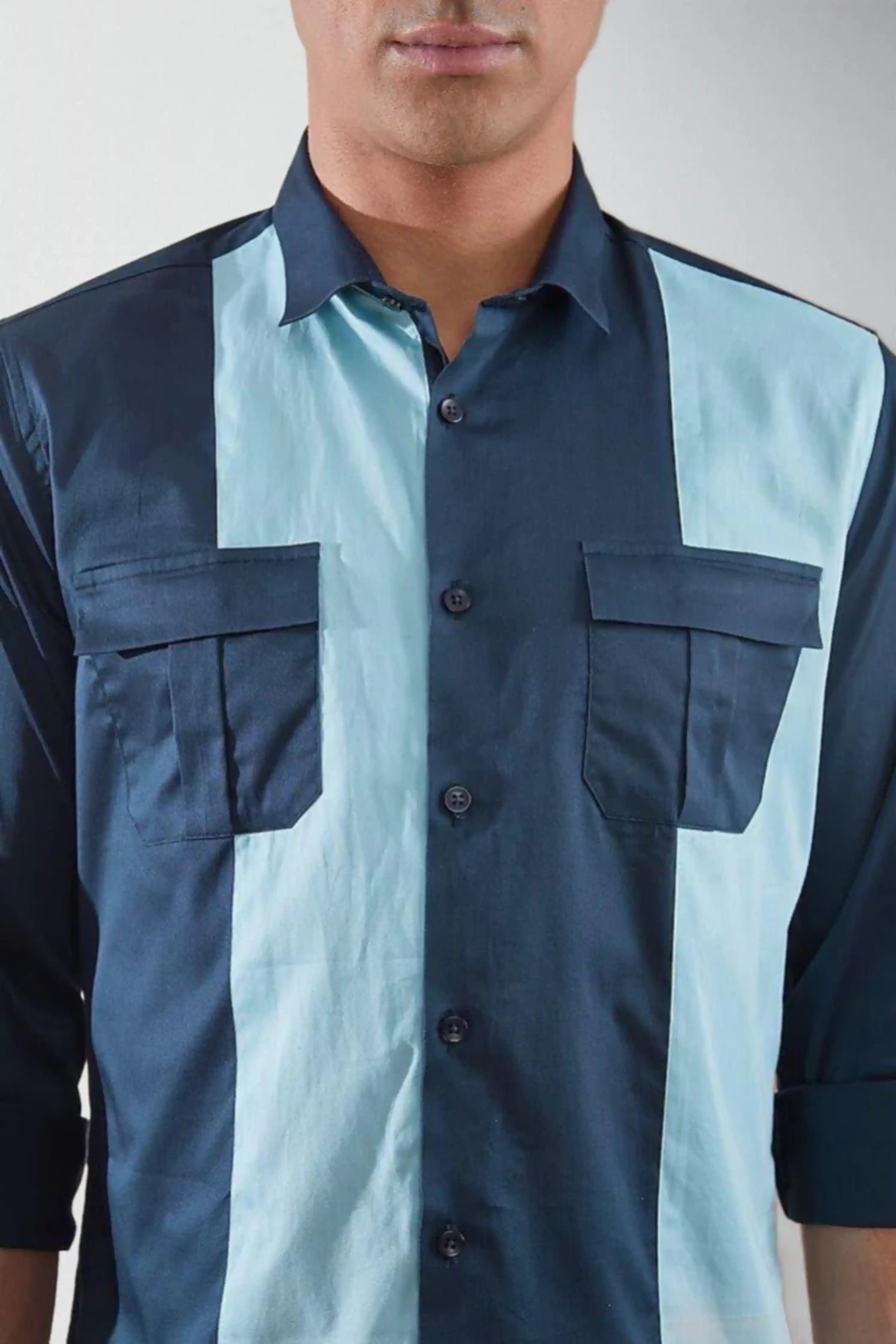 Colour block Navy Shirt