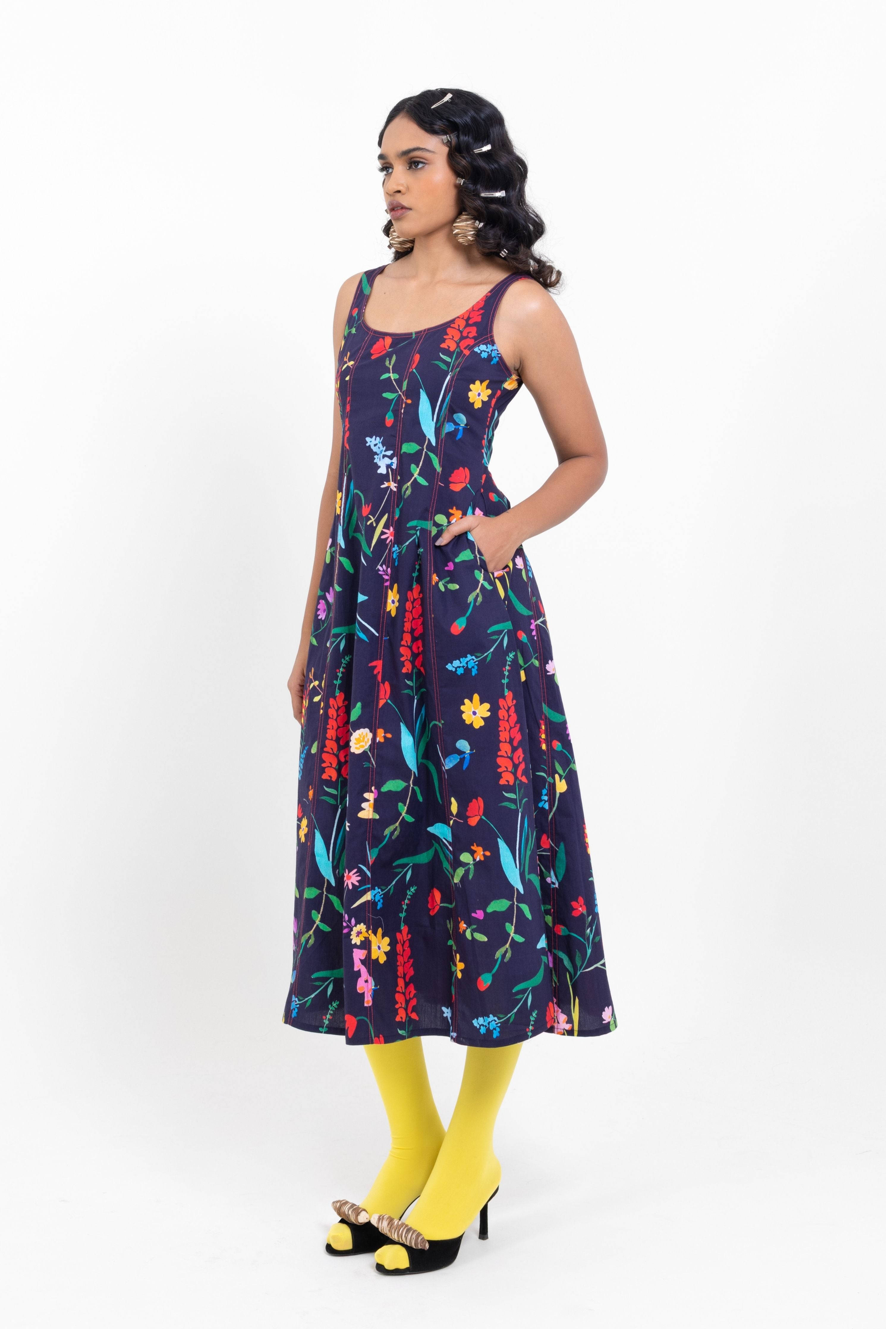 Water Colour Elegance Middi Dress