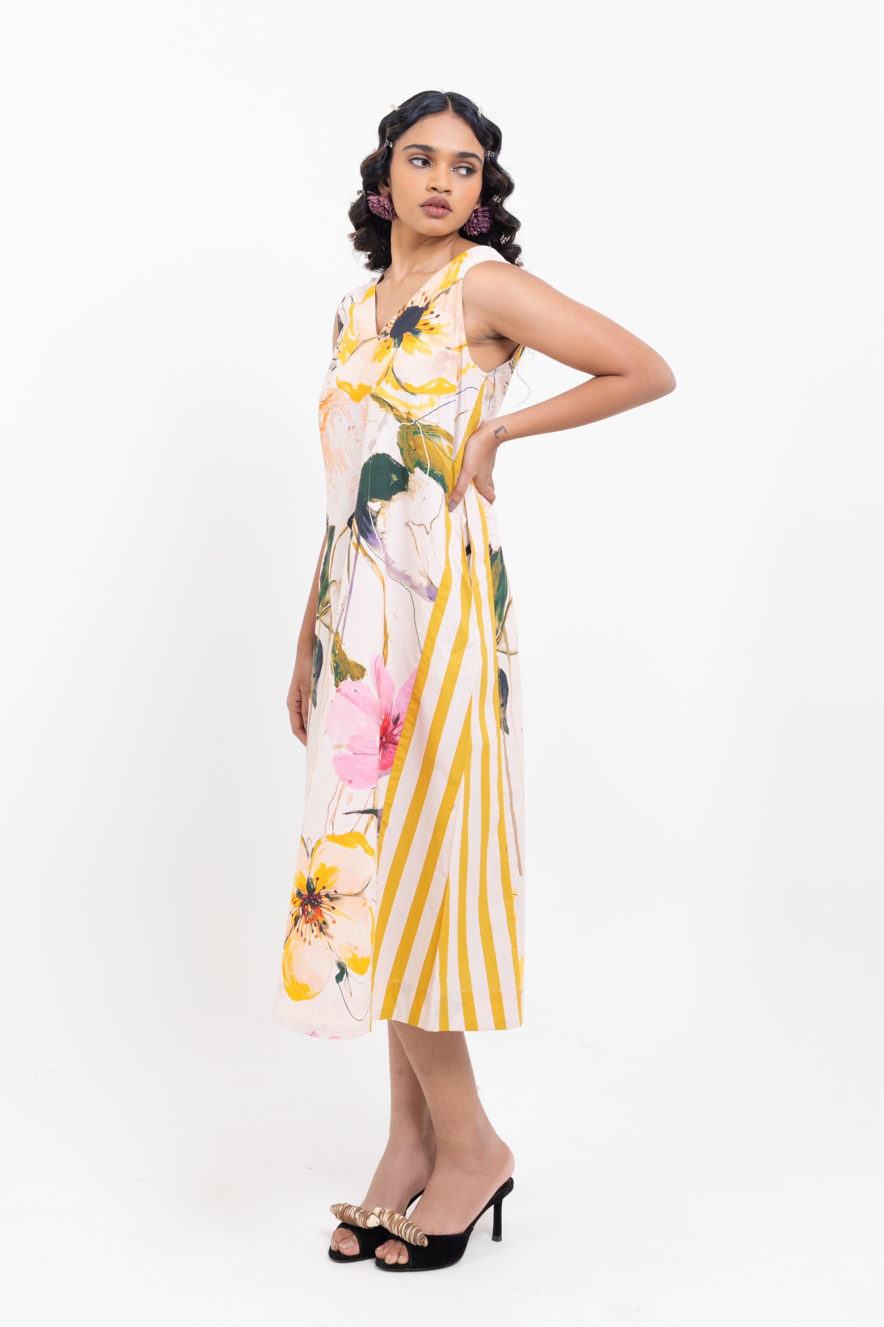 Elegant Artstict Floral Print Maxi Dress