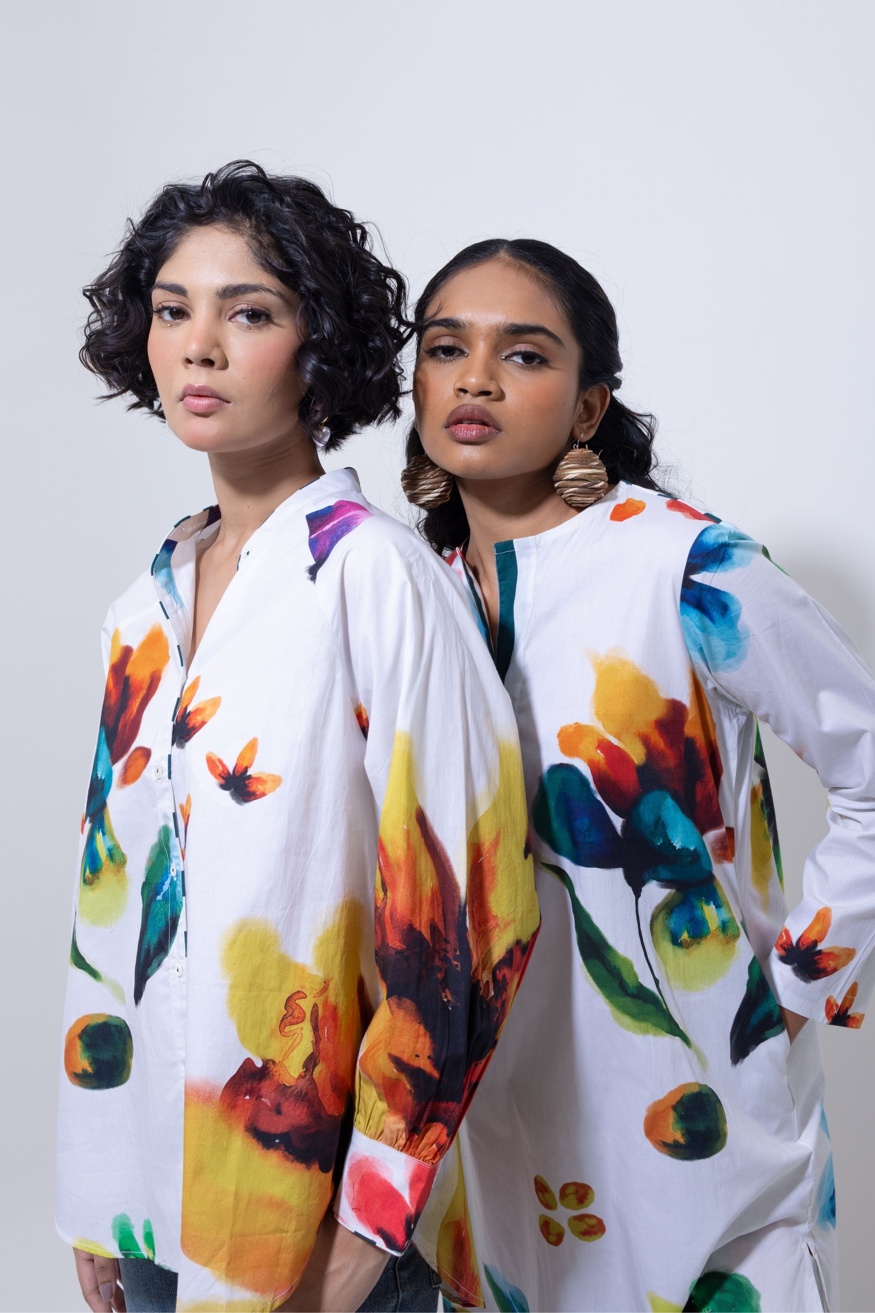 Hand- Printed Floral Shirt