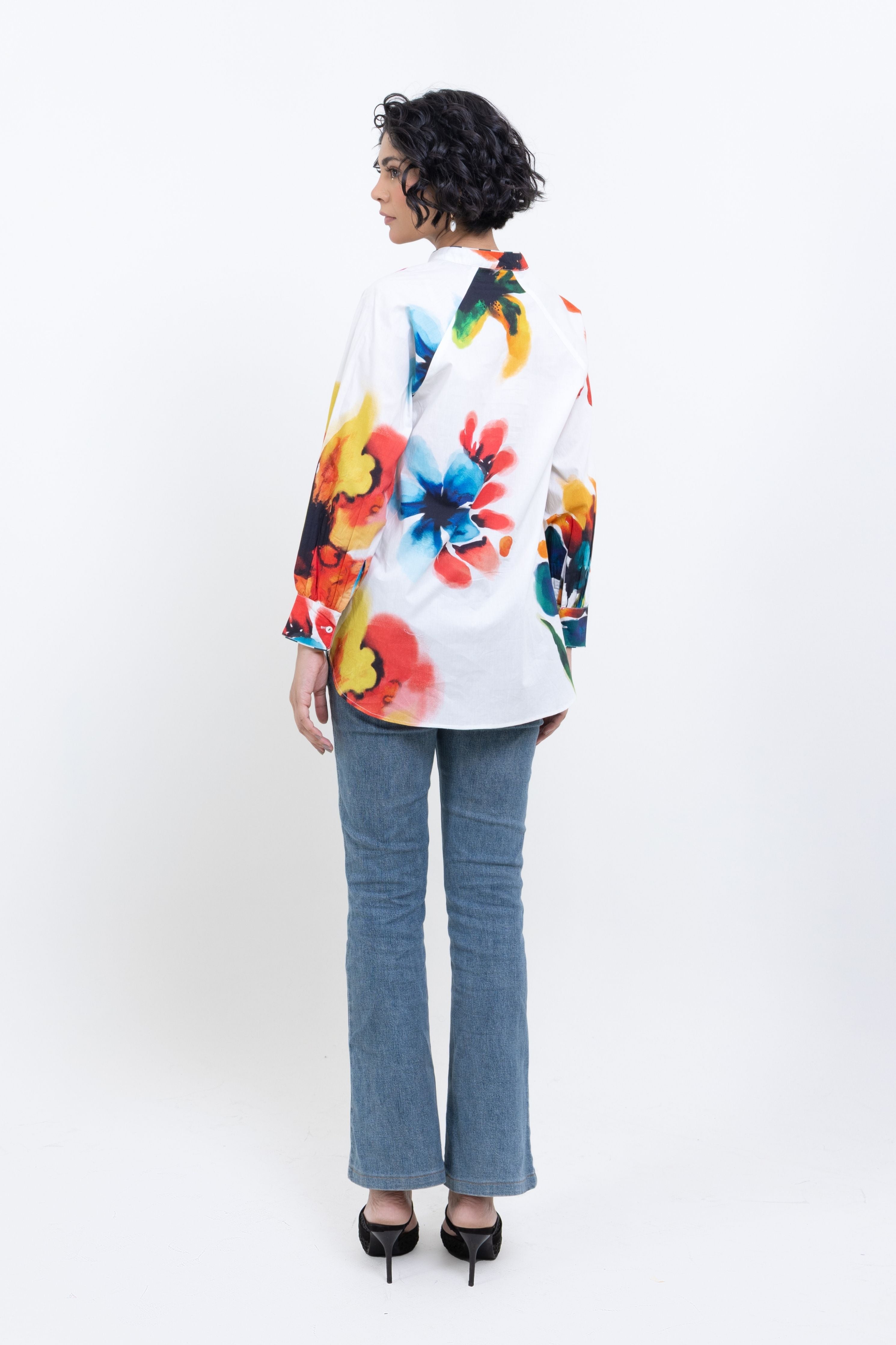 Hand- Printed Floral Shirt