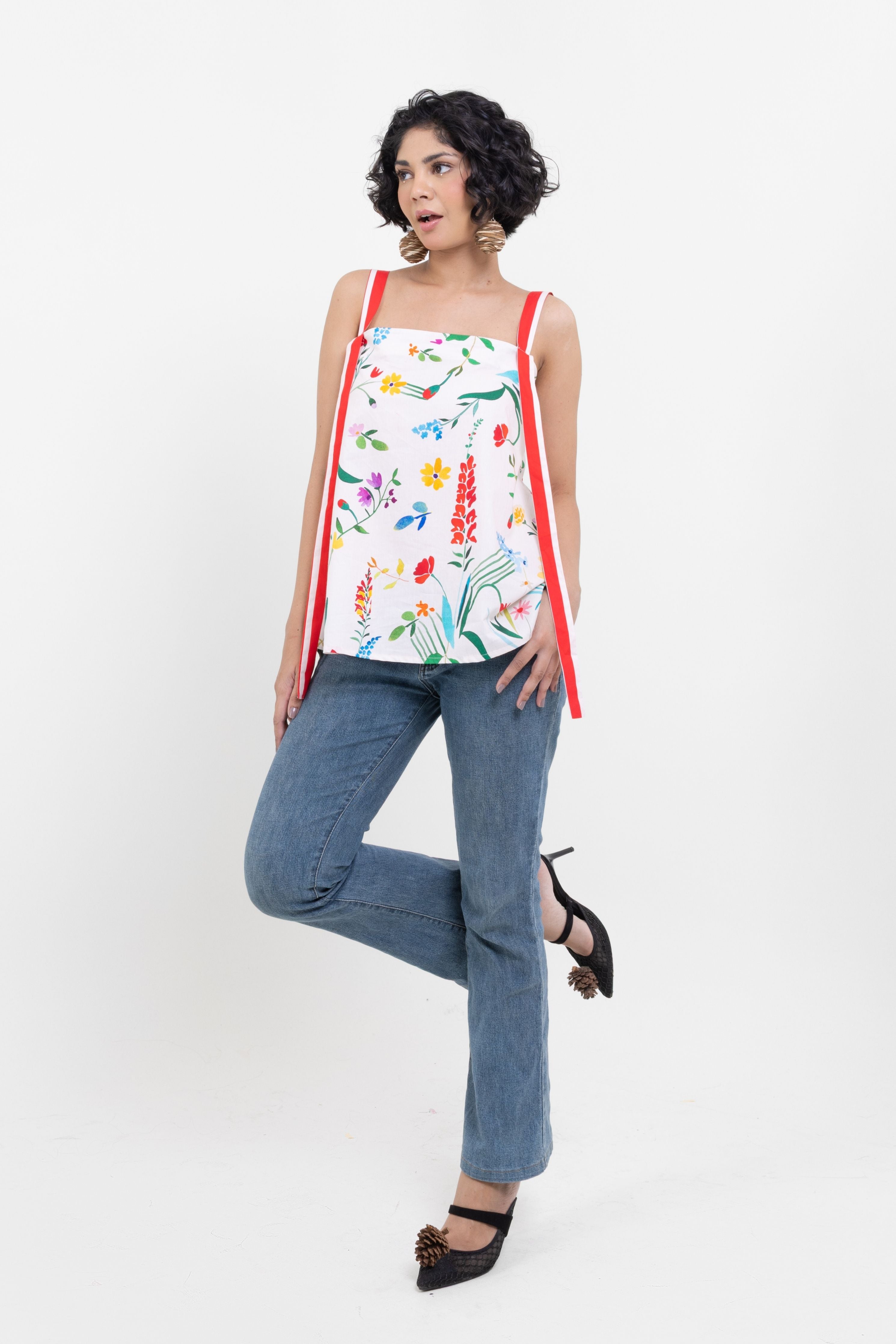 Hand Printed Floral - Top