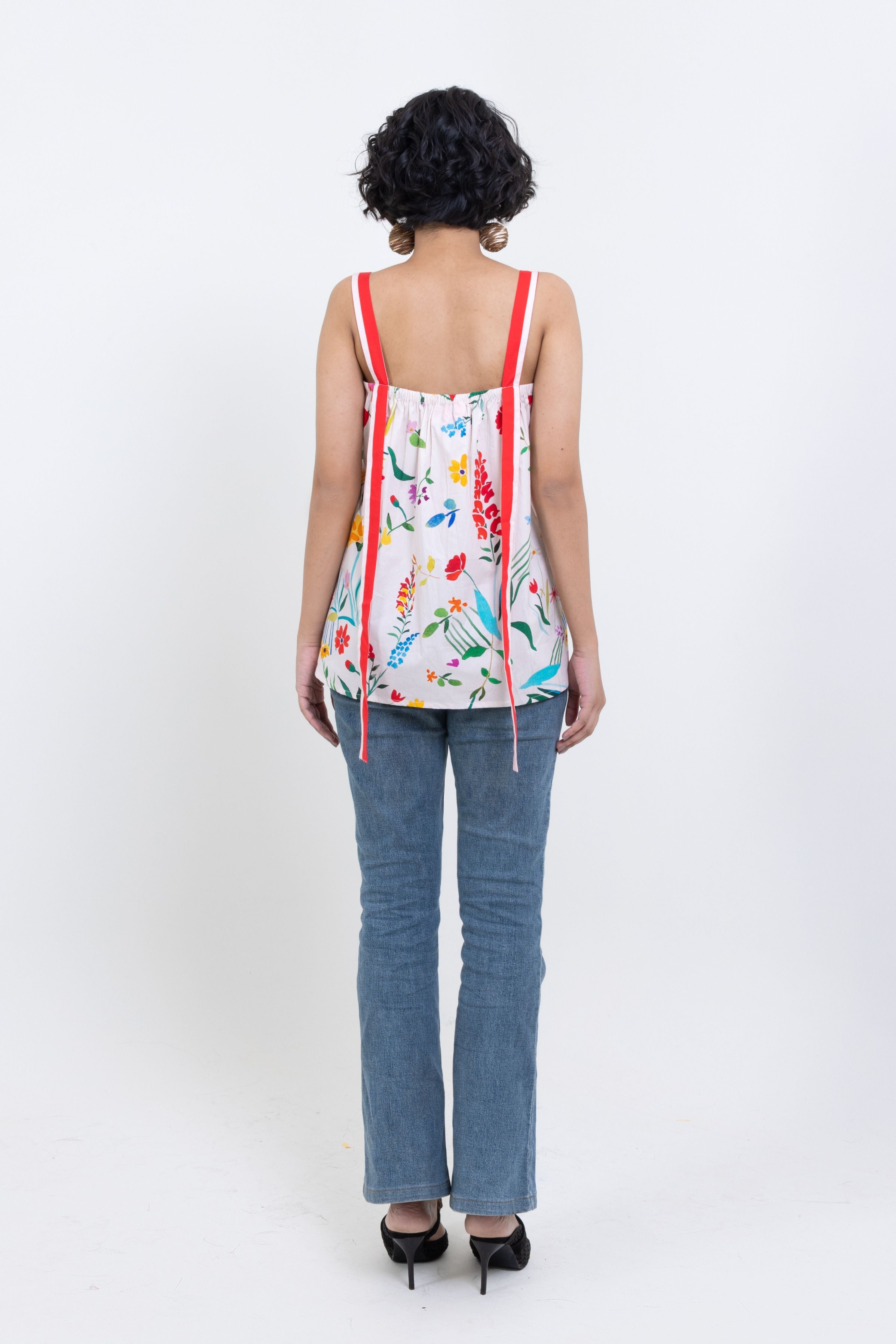 Hand Printed Floral - Top
