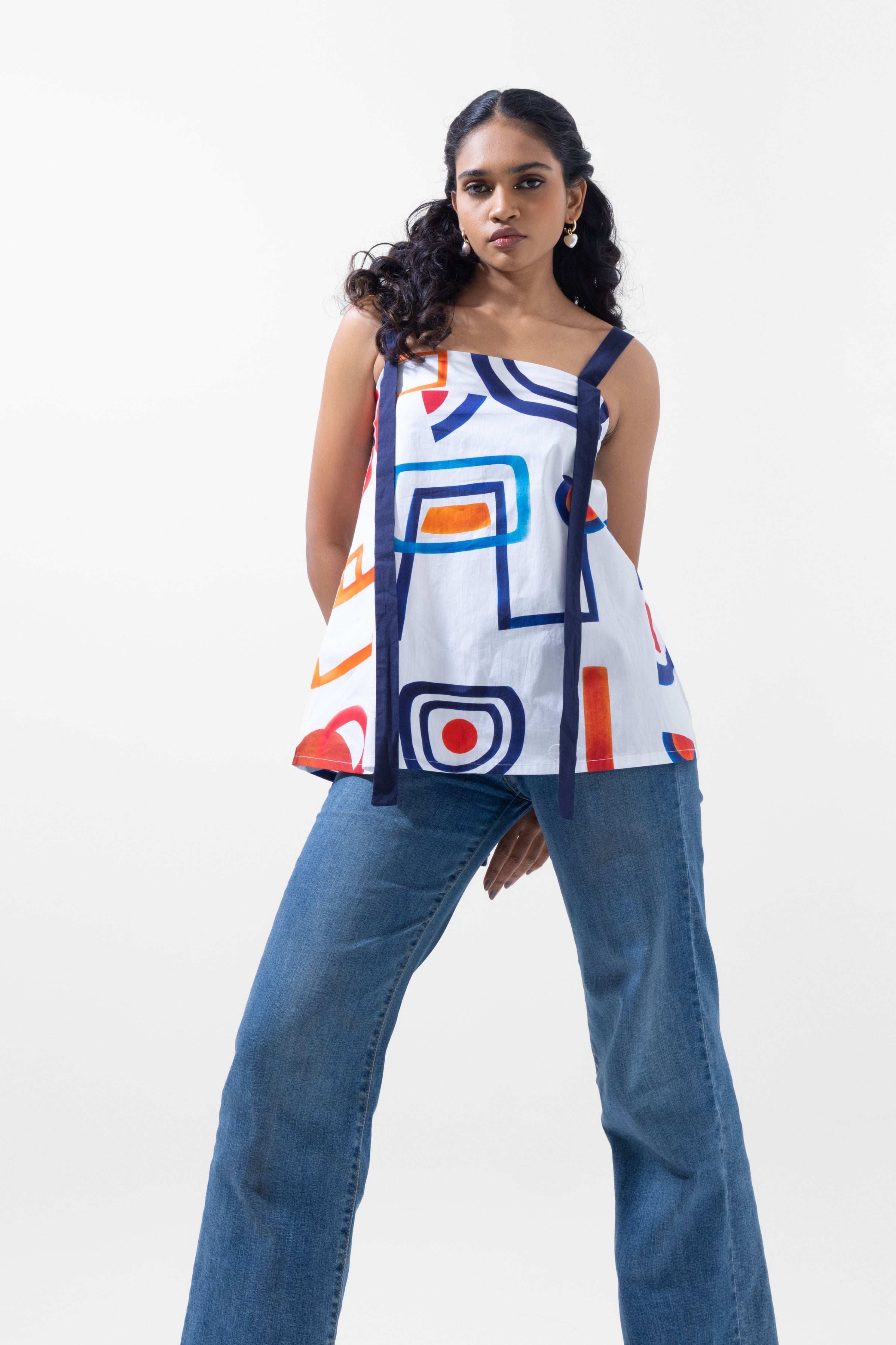 Artistic Abstract Printed Top