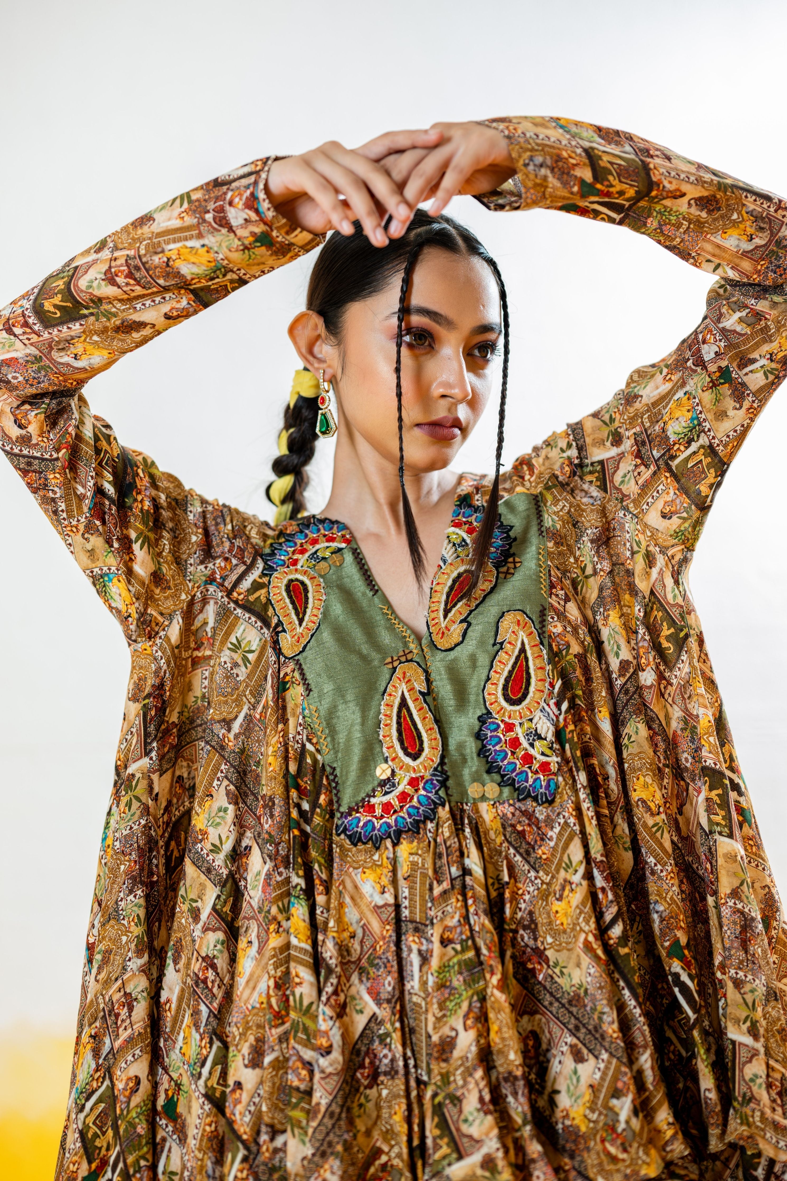 Printed Coord Set With Short Kurta