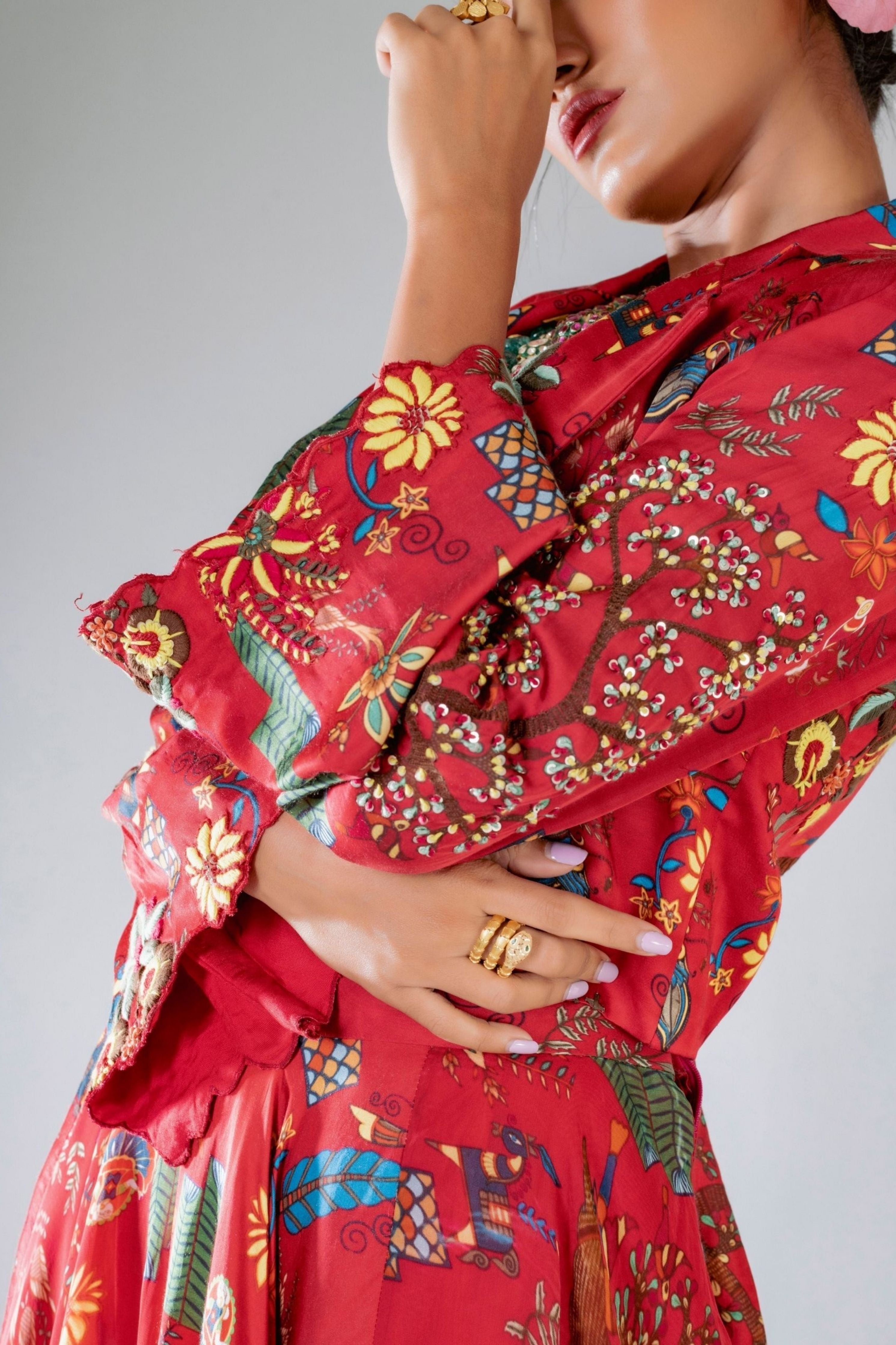 Printed Lehenga With Short Jacket
