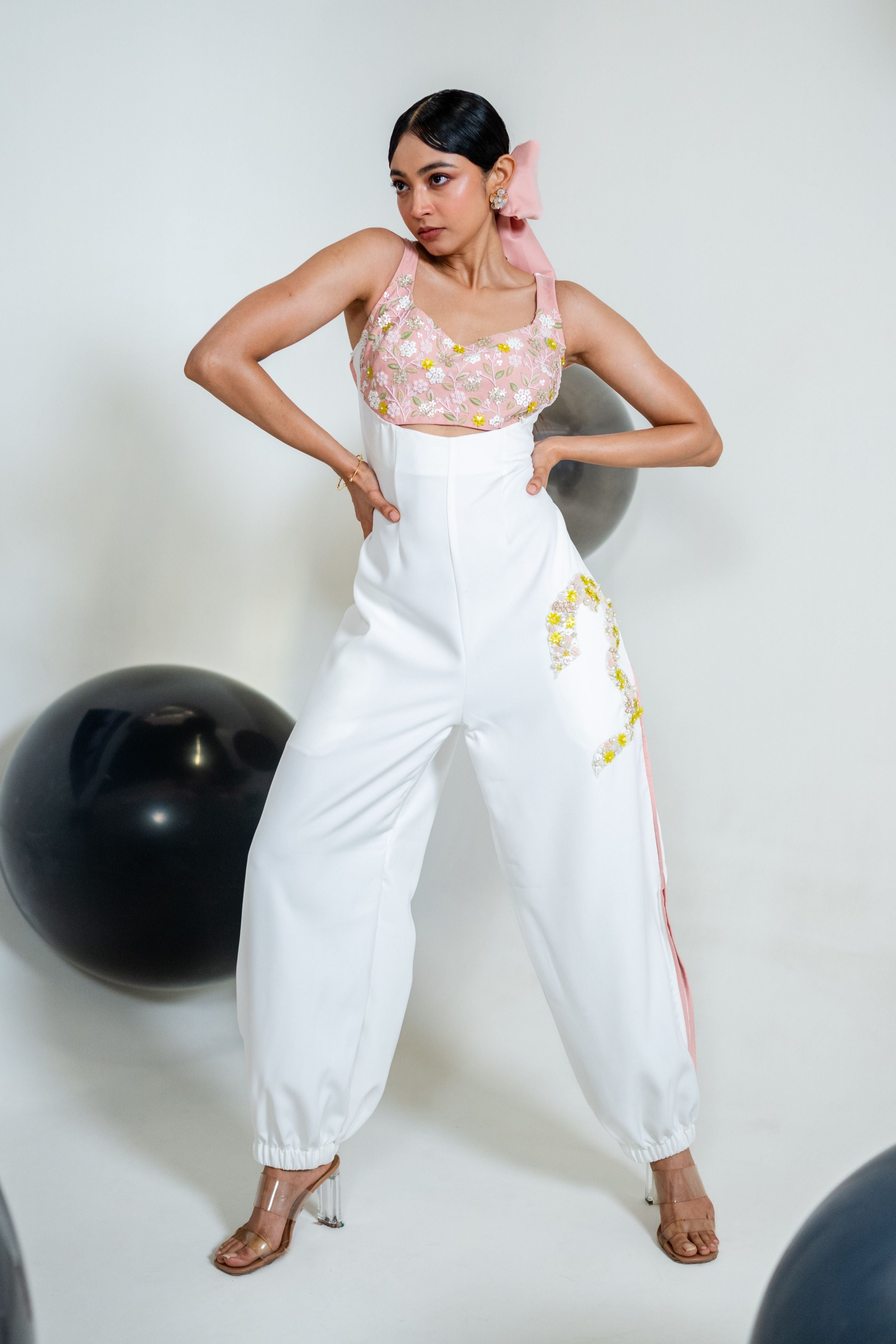 Embroidered Bomber Jumpsuit
