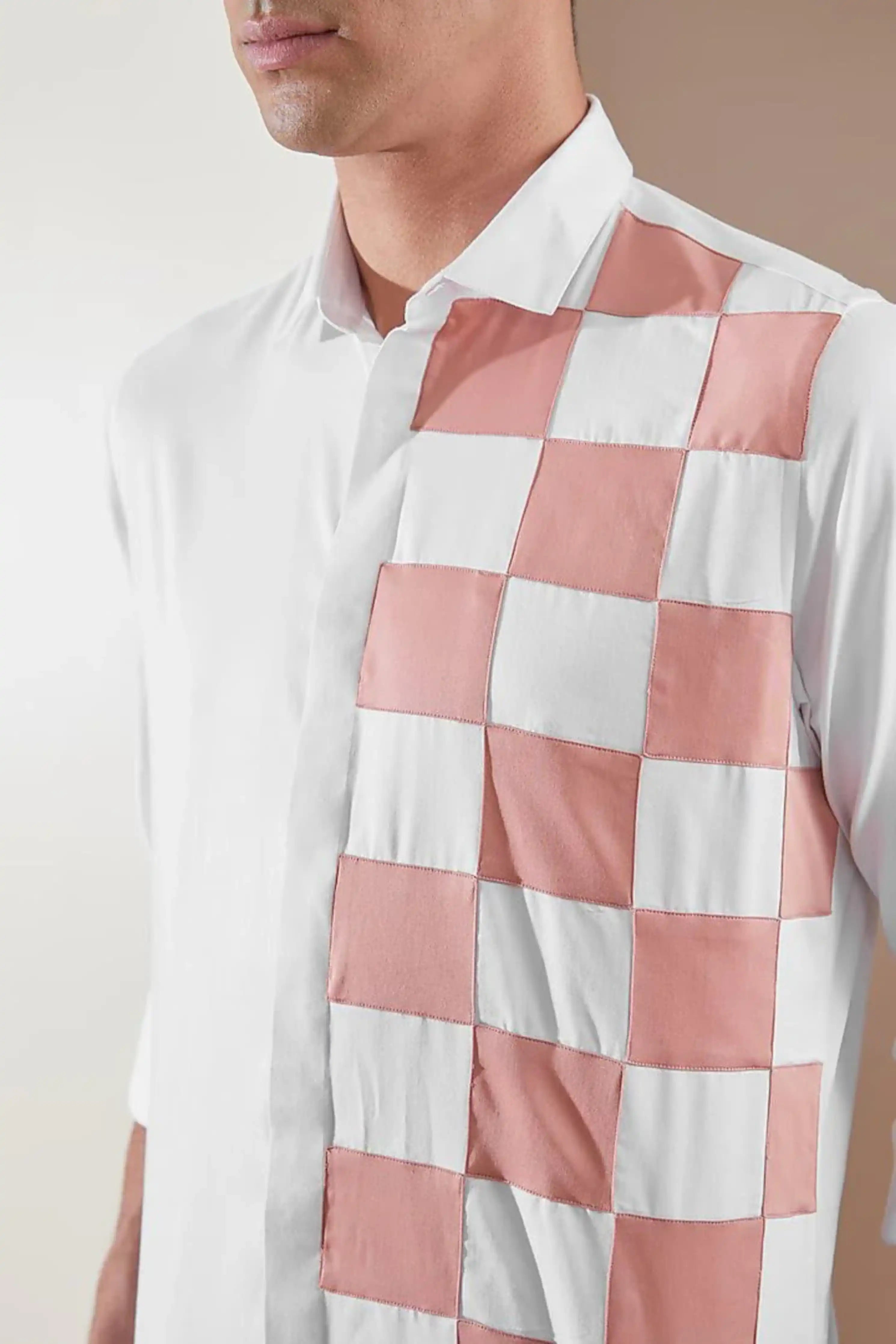 Colour block White Shirt