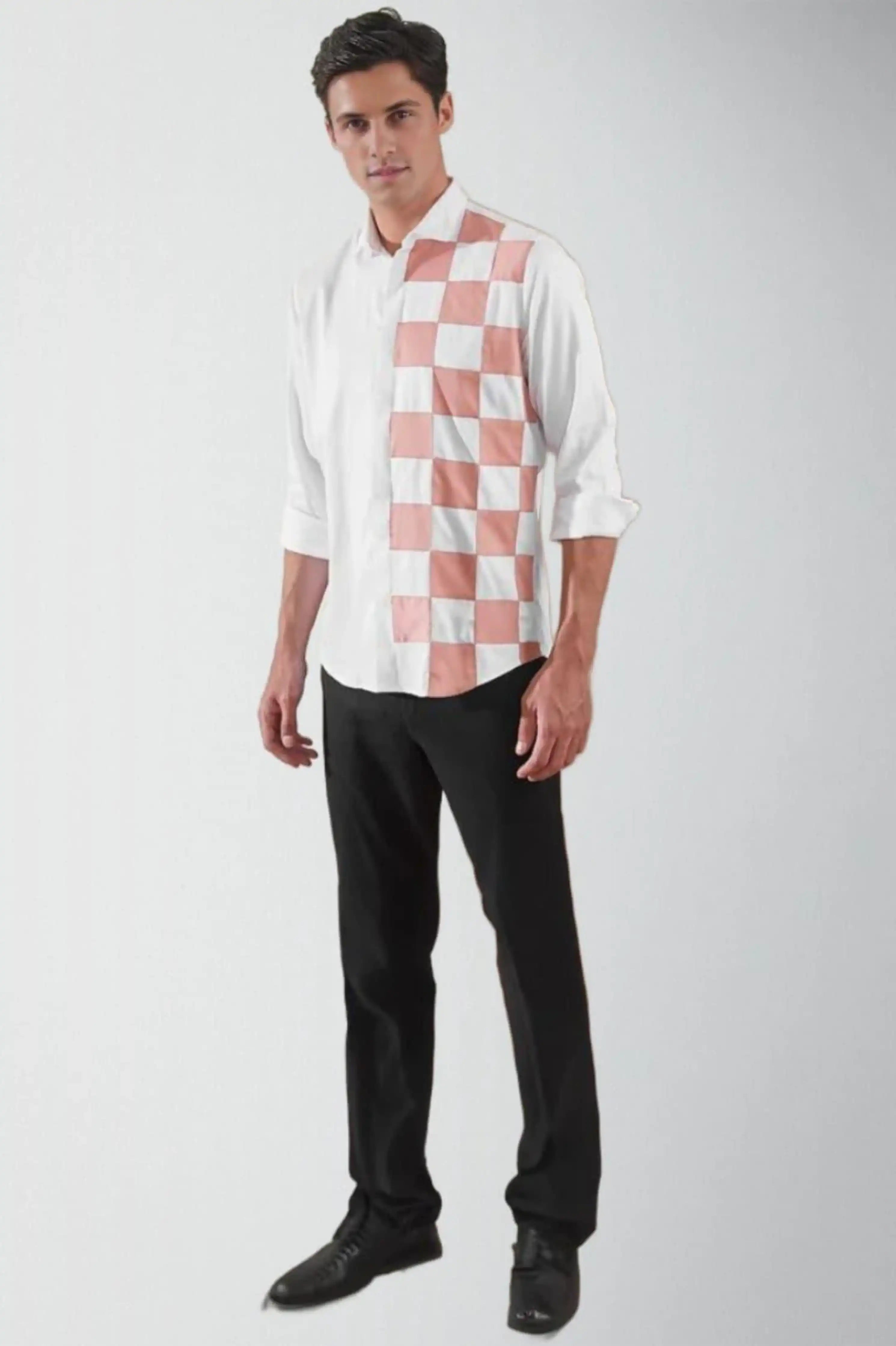 Colour block White Shirt