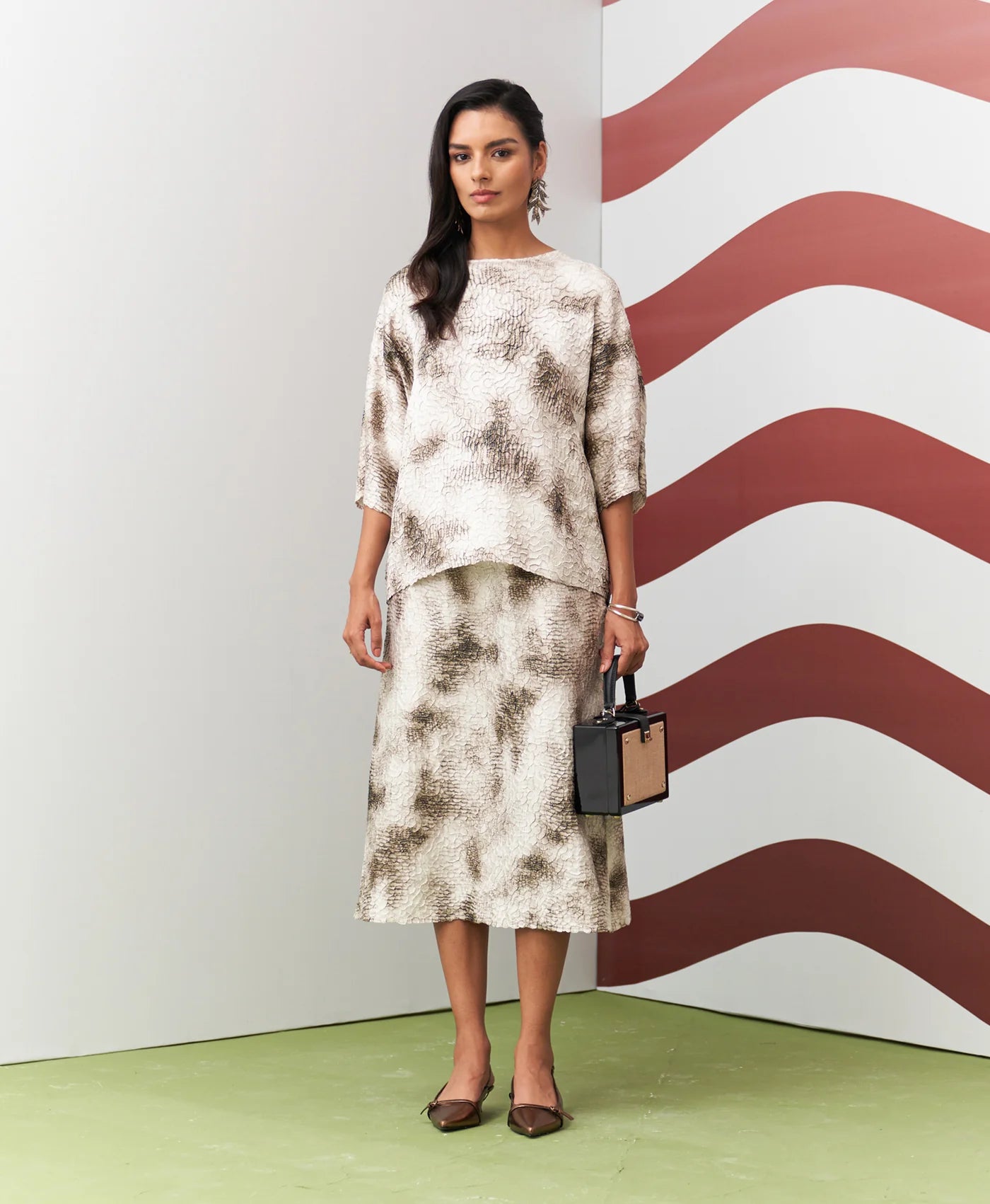 BROWN ANTONIA SKIRT SET