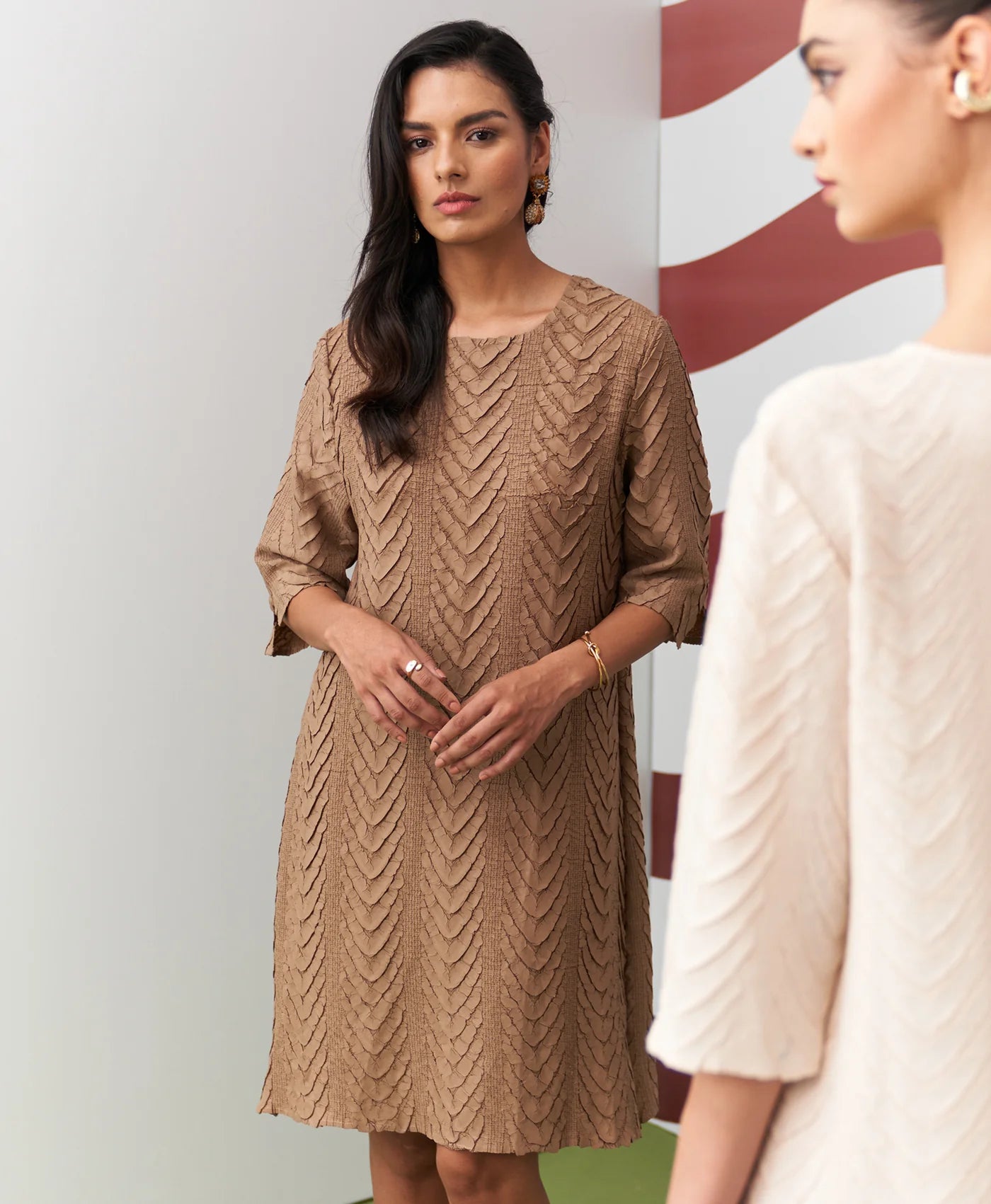 BEIGE AVANYA DRESS