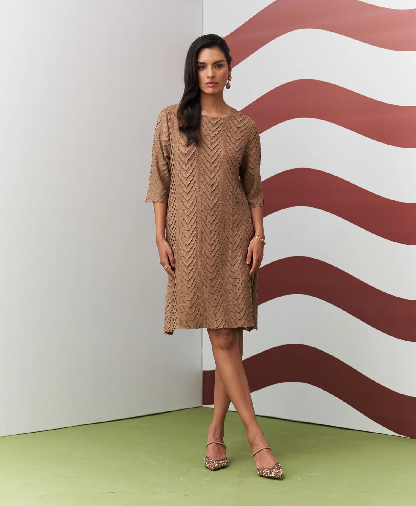 BEIGE AVANYA DRESS